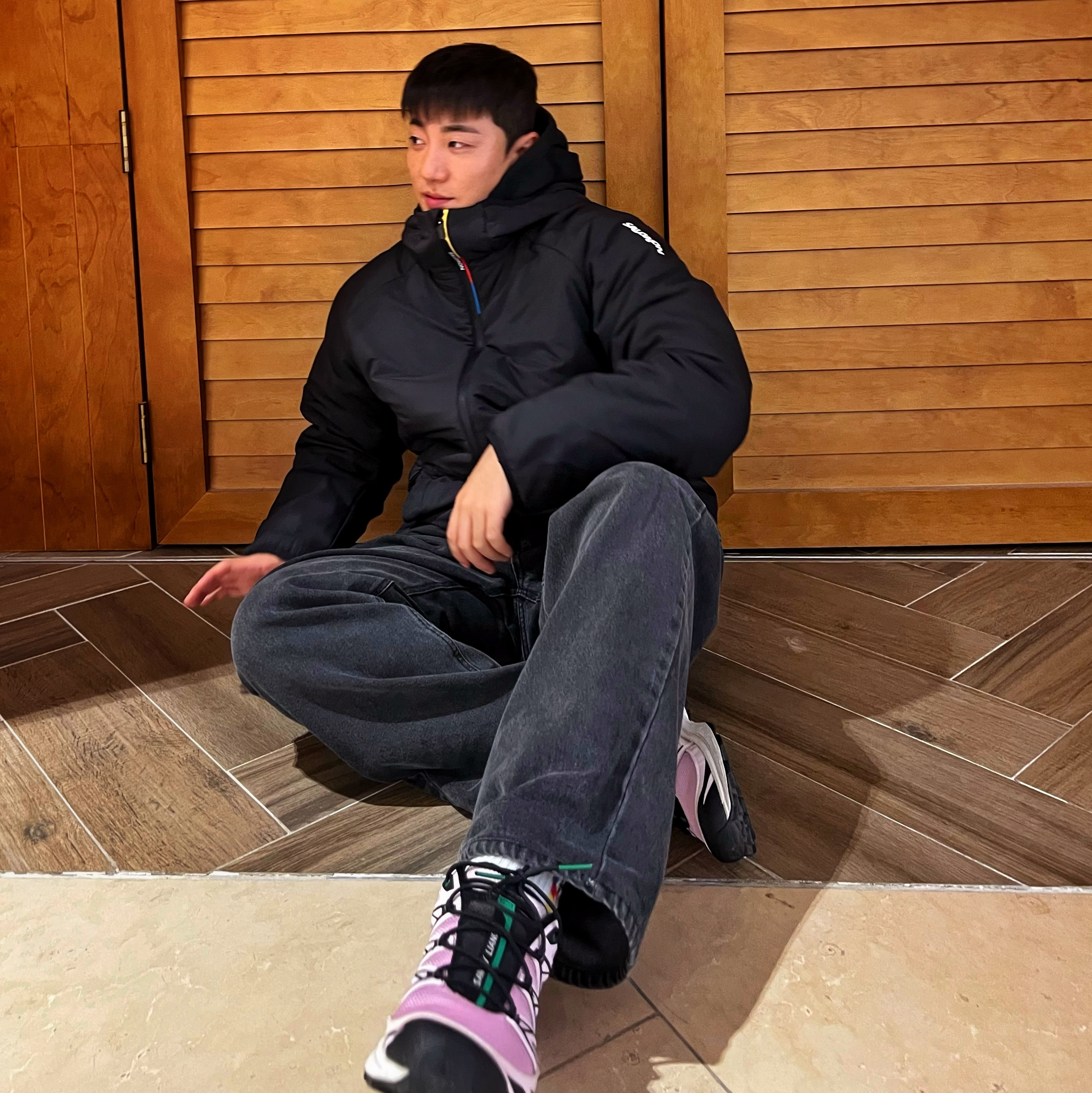 Salomon x Sandy Liang XT-6 Expanse Cradle Pink 착용 스타일 - 2
