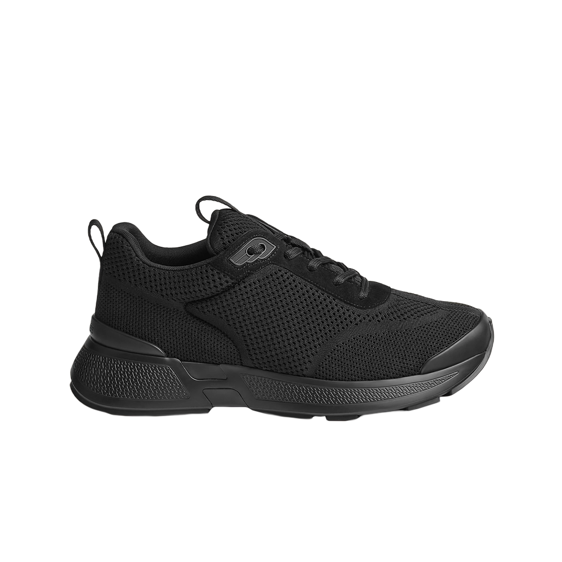 H232985ZH02 Hermes Heros Sneakers Technical Knit Suede Goatskin & Noir