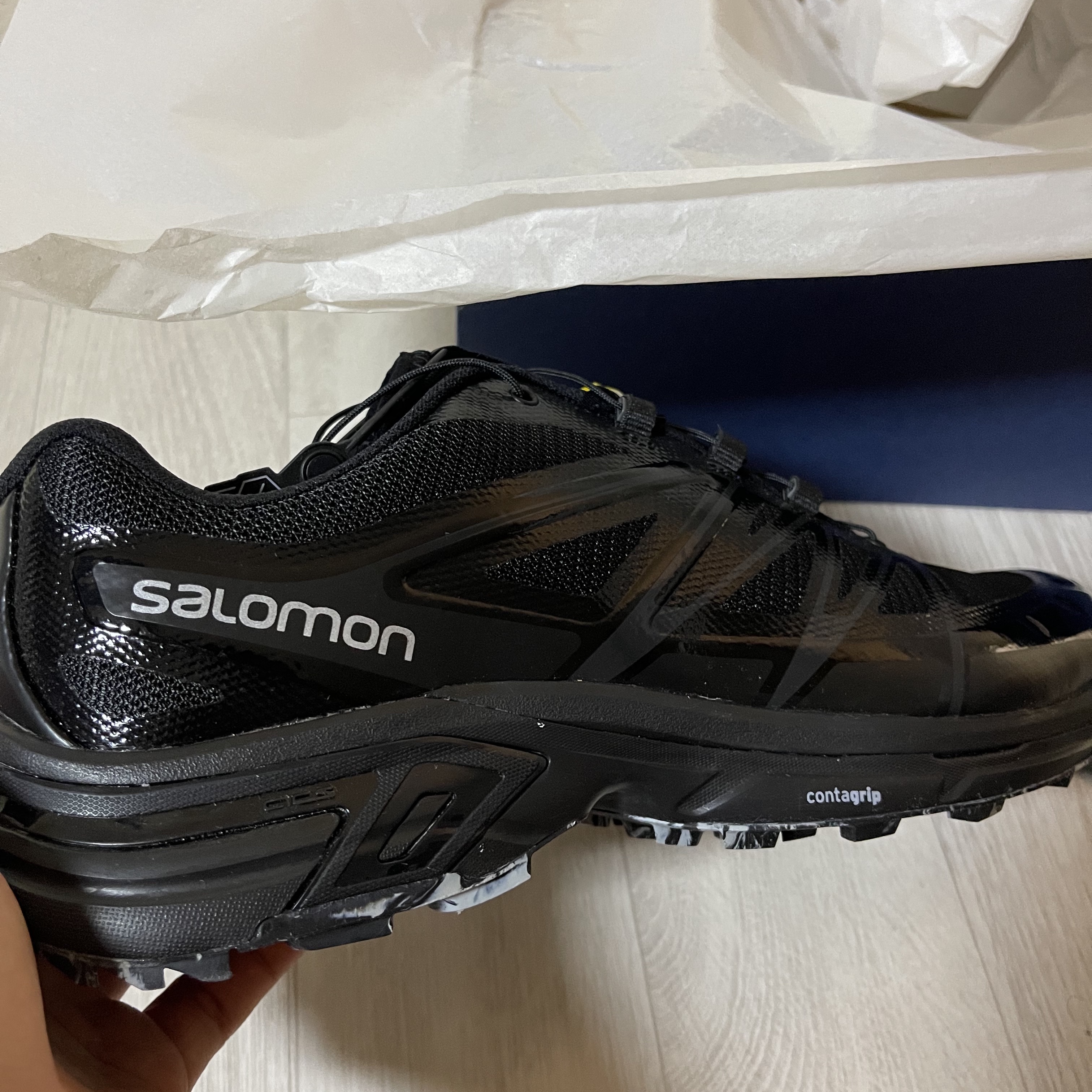 Salomon x Palace XT-Wings 2 Black 착용 스타일 - 1
