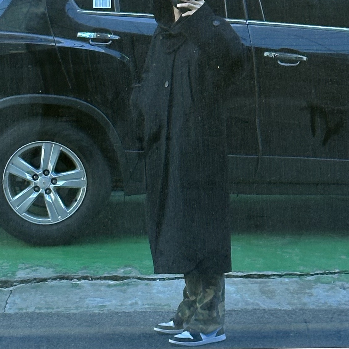 Undermycar Legion.02 Balmacaan Oversized Wool Coat Black 착용 스타일 - 2