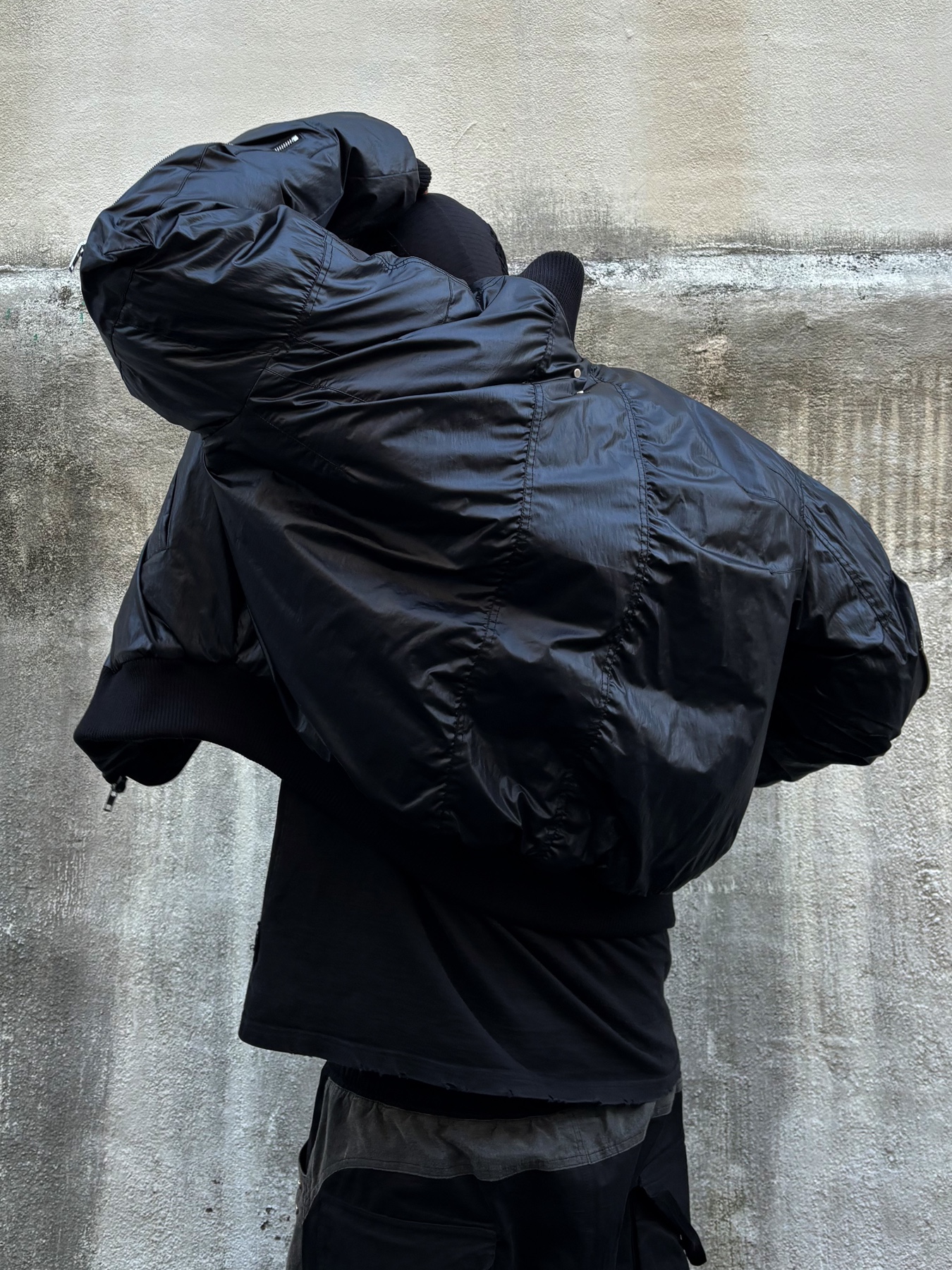 Rick Owens Drkshdw Calf Leather Penta Sneakers Black Milk White 착용 스타일 - 6