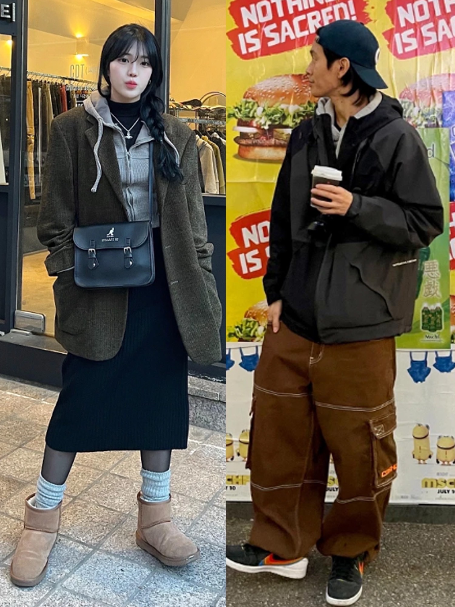 Telfar x UGG Small Shopping Bag Chestnut, (W) UGG Classic Ultra Mini Boots Sand 착용 스타일 - 2