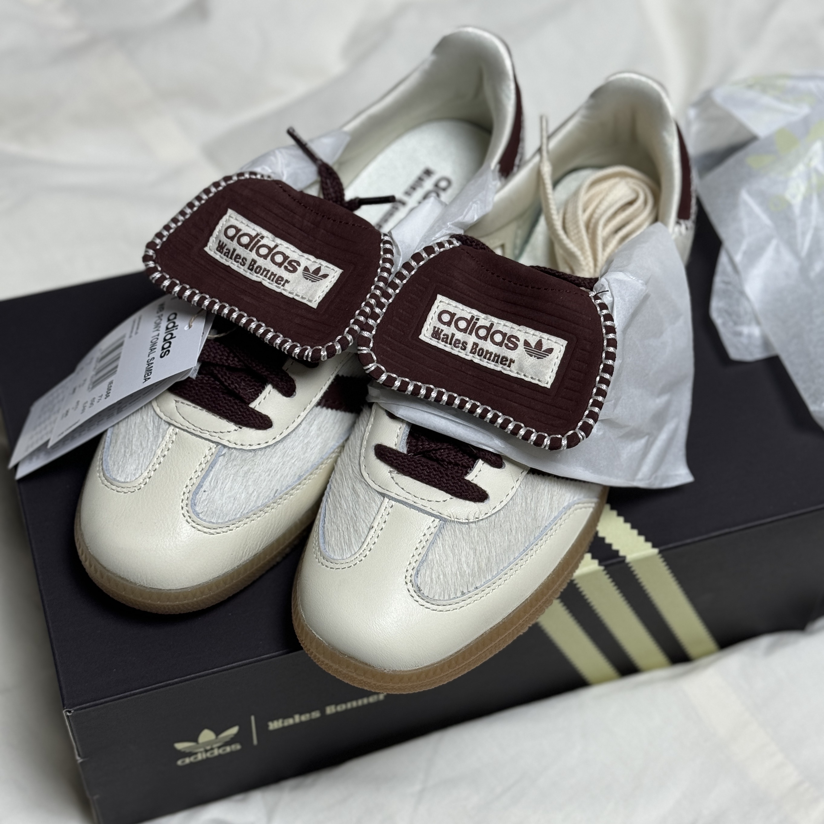 Adidas x Wales Bonner Pony Tonal Samba Cream White Mystery Brown 착용 스타일