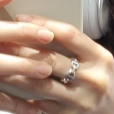 (W) Hermes Small Chaine D'Ancre Enchainee Ring Sterling Silver 착용 스타일