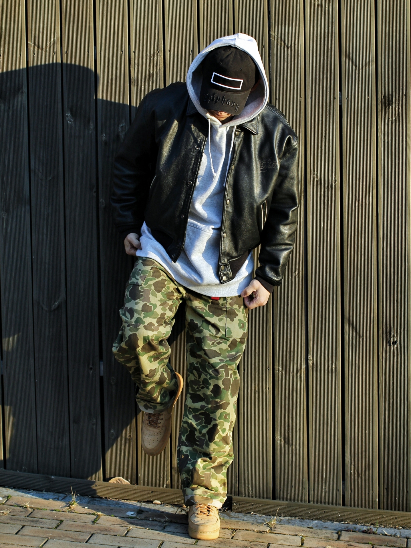 Nike Air Force 1 High '07 LV8 WB Flax, Stussy Basic Stussy Hoodie Ash Heather 2021 착용 스타일 - 2
