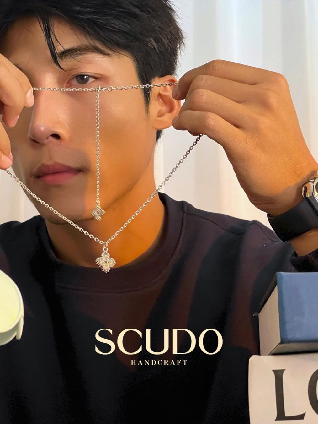 Scudo Shell Drop Plain Necklace Extrabold 착용 스타일 - 7