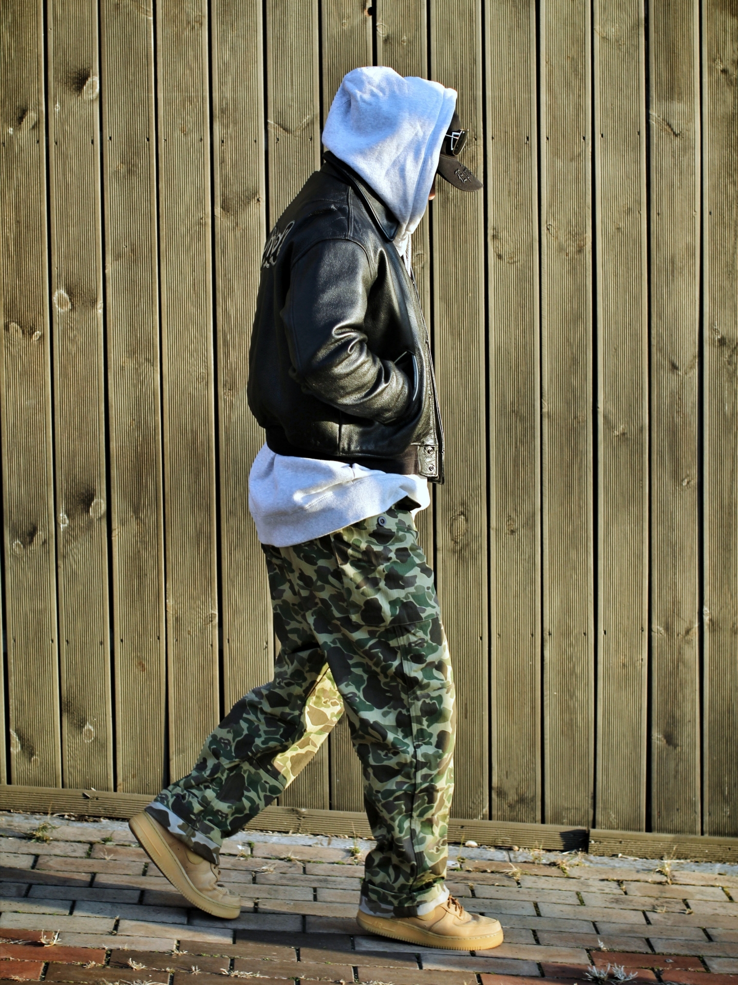 Nike Air Force 1 High '07 LV8 WB Flax, Stussy Basic Stussy Hoodie Ash Heather 2021 착용 스타일 - 1