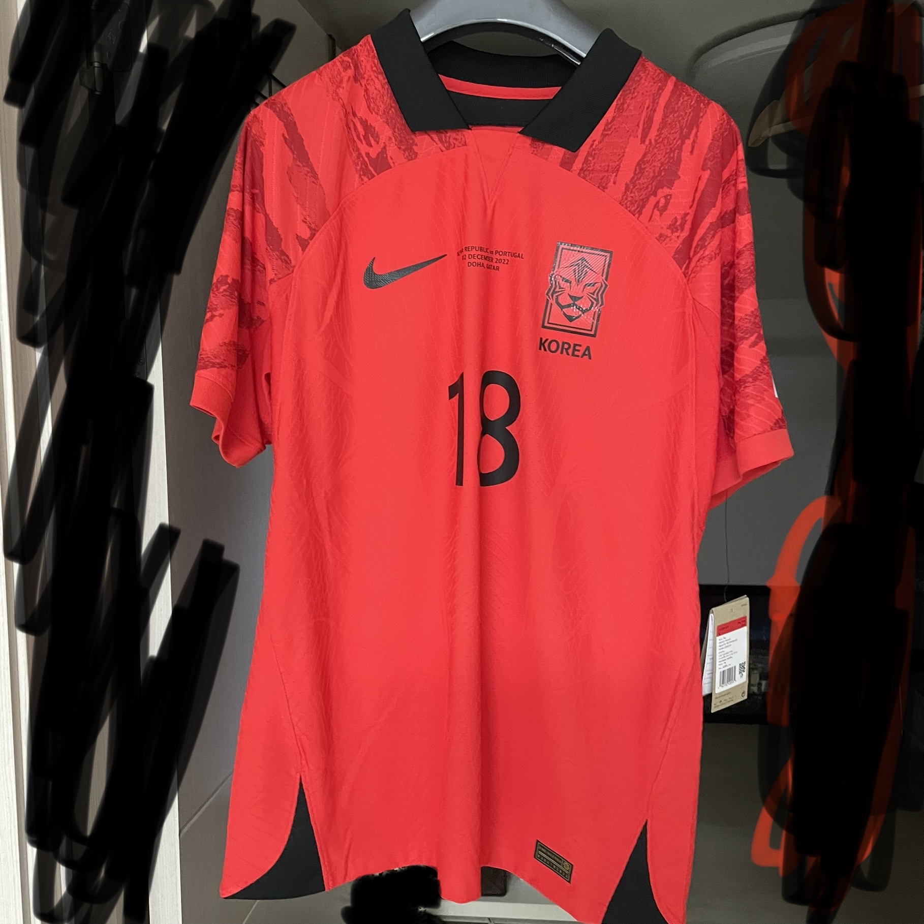 Nike Korea 2022/23 Dri-Fit ADV Match Home SS Jersey Global Red - US/EU (Non Marking Ver.) 착용 스타일 - 5