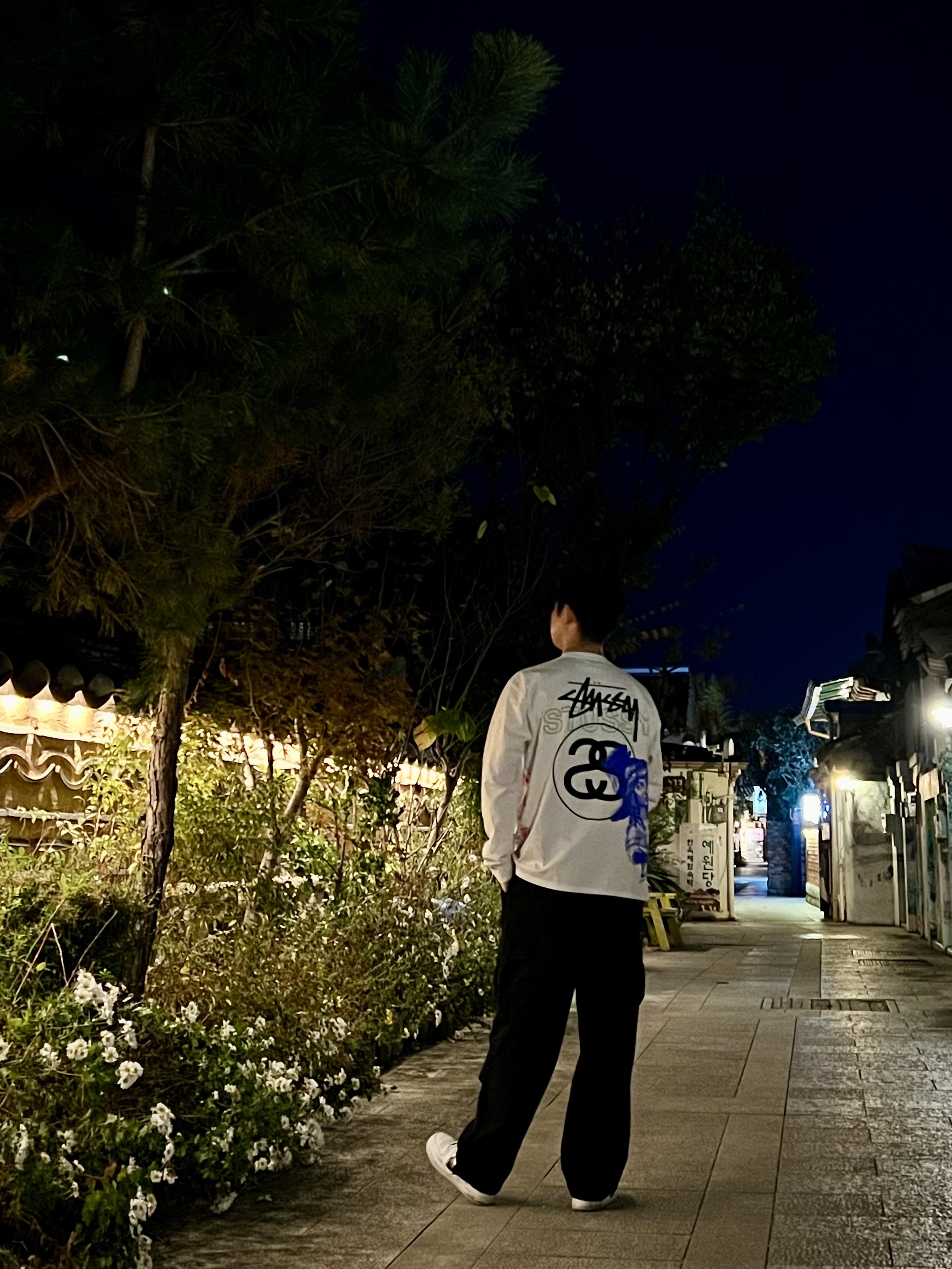 Stussy Test Strike Pigment Dyed LS T-Shirt Natural 착용 스타일