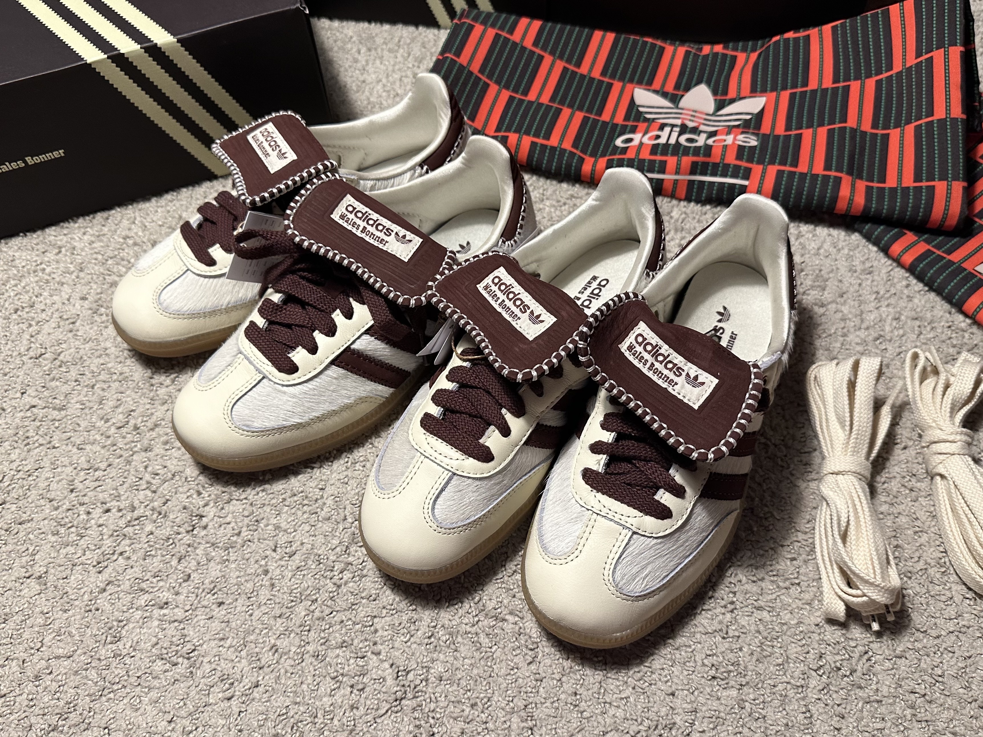 Adidas x Wales Bonner Pony Tonal Samba Cream White Mystery Brown 착용 스타일 - 1