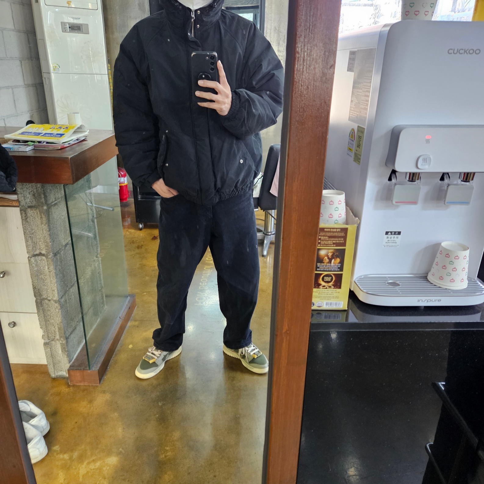 Supreme Needlepoint Hooded Jacket Black - 23FW 착용 스타일 - 1