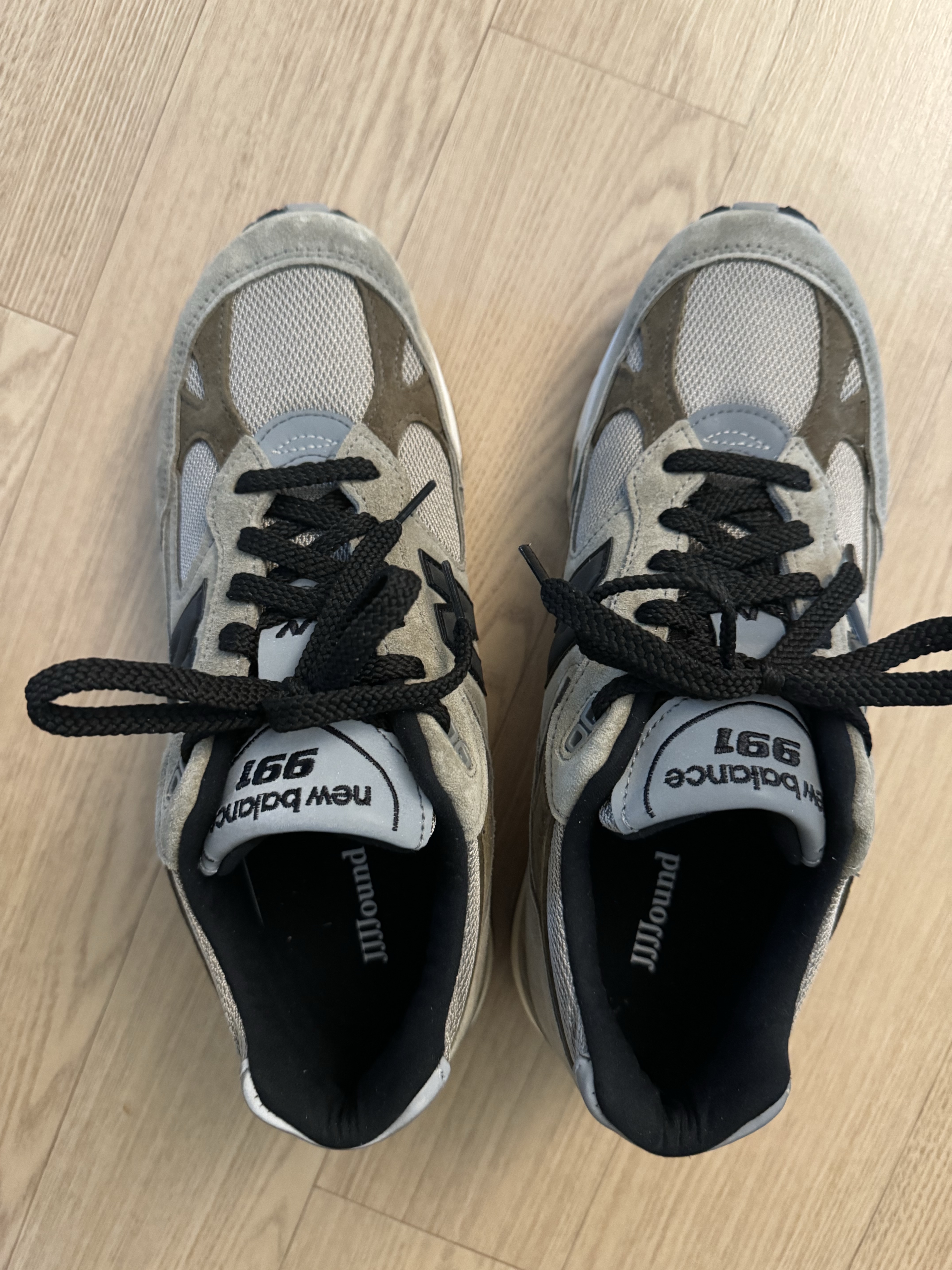 New Balance x JJJJound 991 Made in UK Grey 착용 스타일 - 1