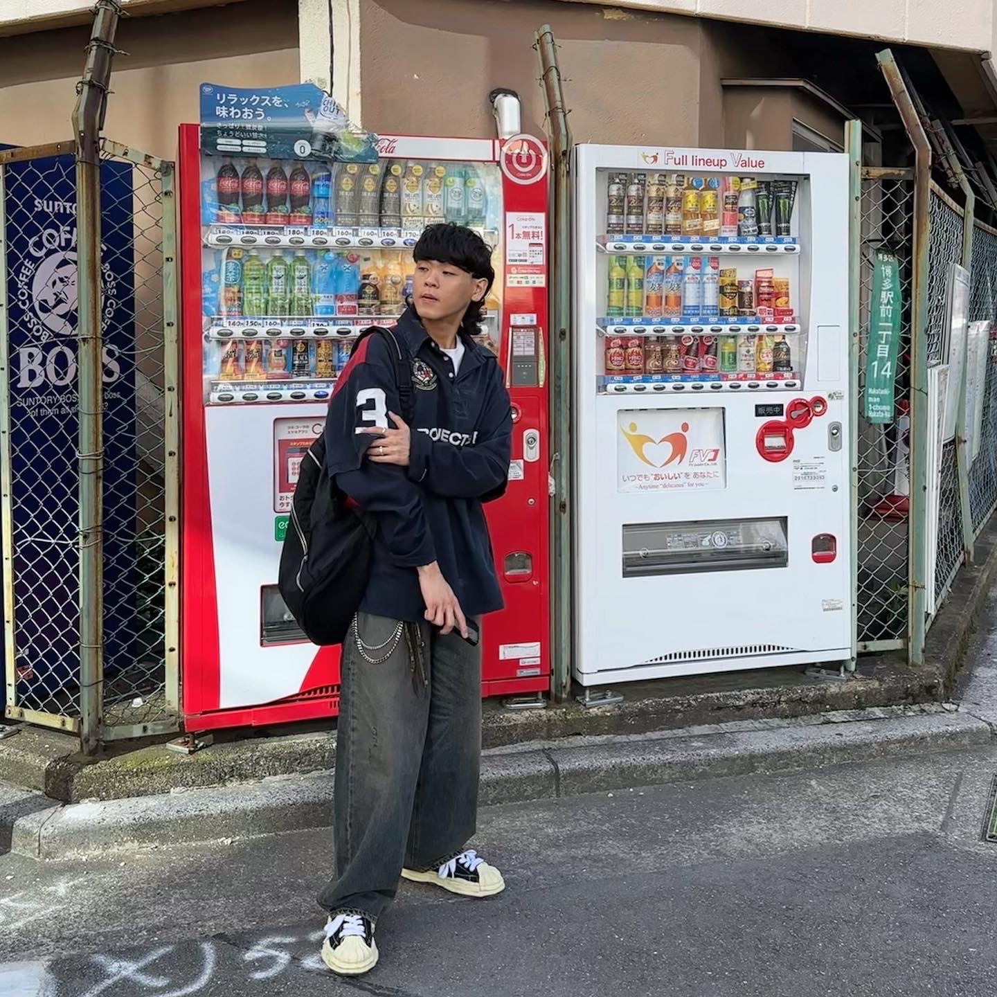 Farfromwhat Far Zipper Ripstop Backpack Black, Undermycar Iek Hand Brush Washed Wide Jeans Corrosion Blue - 23FW 착용 스타일 - 2