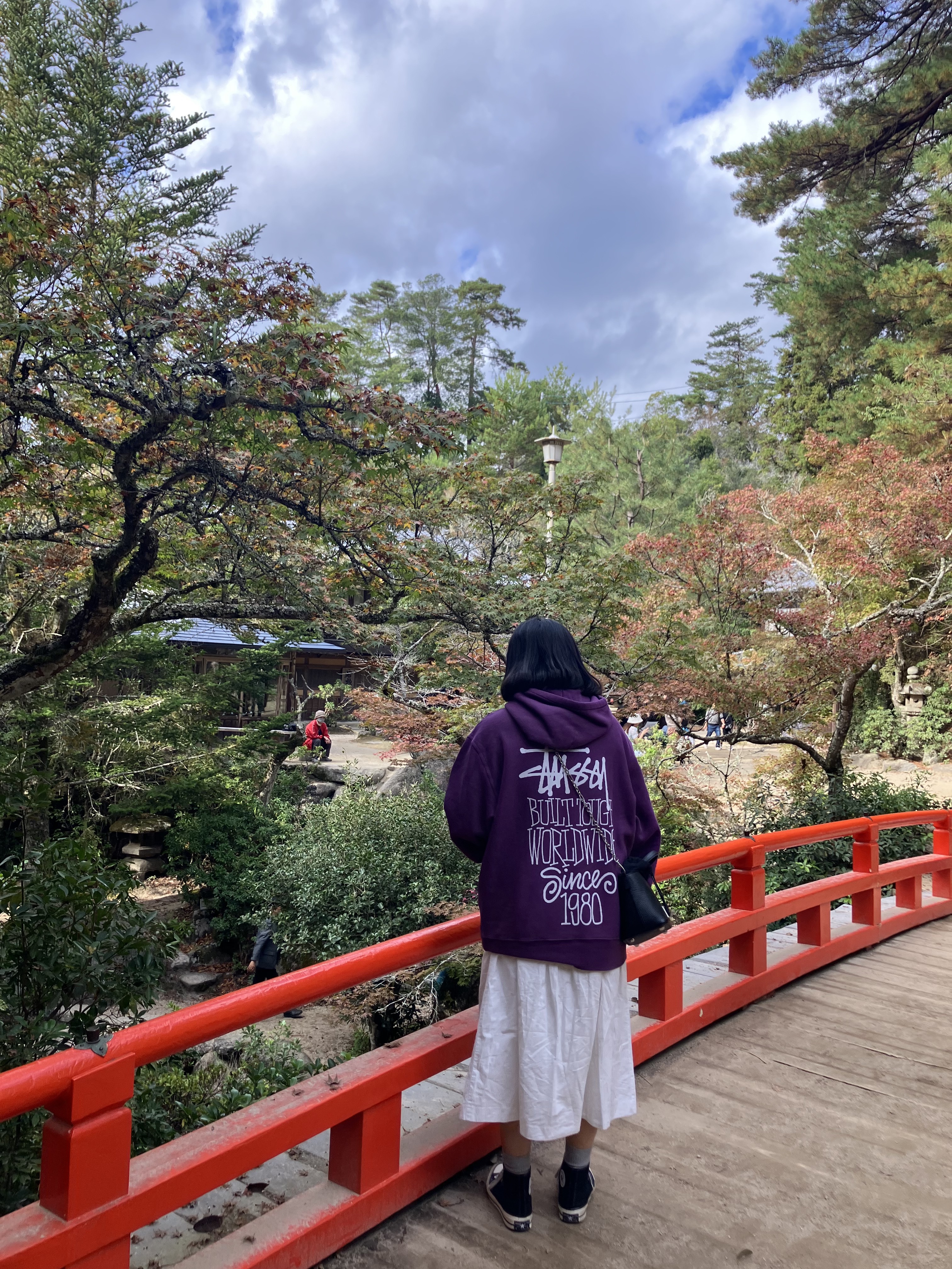 Stussy Built Tough Hoodie Pigment Dyed Purple 착용 스타일 - 1