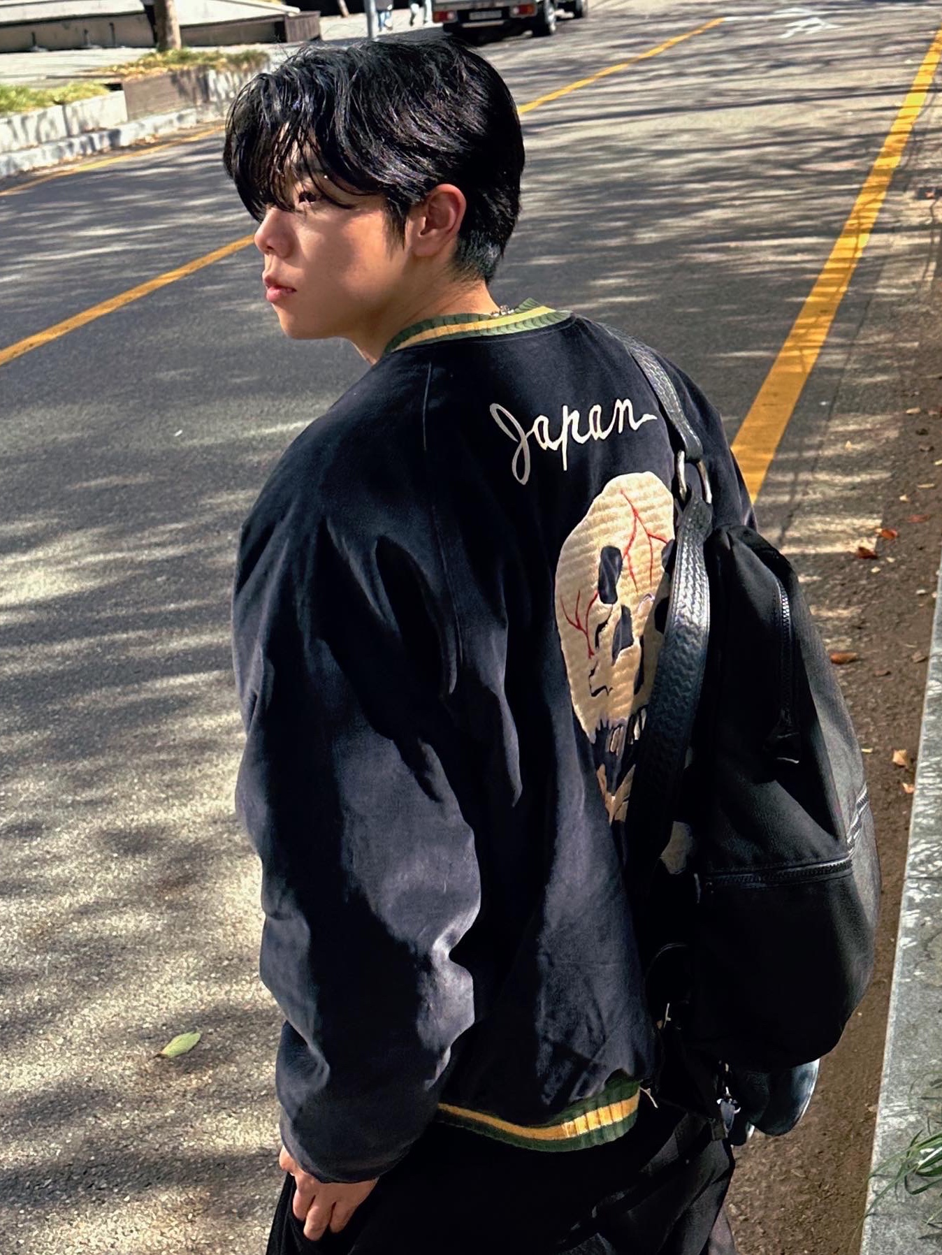 Kapital Velveteen Sulfide Souvenir Rain Skull Jacket Black 착용 스타일 - 2