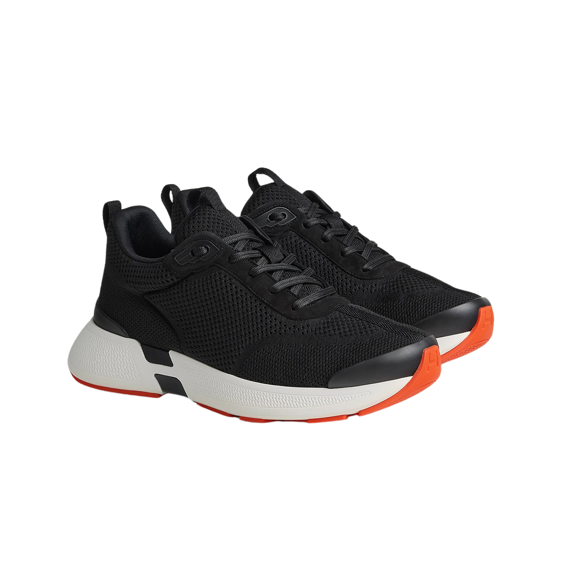 에르메스 히어로 스니커즈 테크니컬 니트 스웨이드 고트스킨 & 누아 블랑(Hermes Heros Sneakers Technical Knit Suede Goatskin & Noir Blanc) - 2