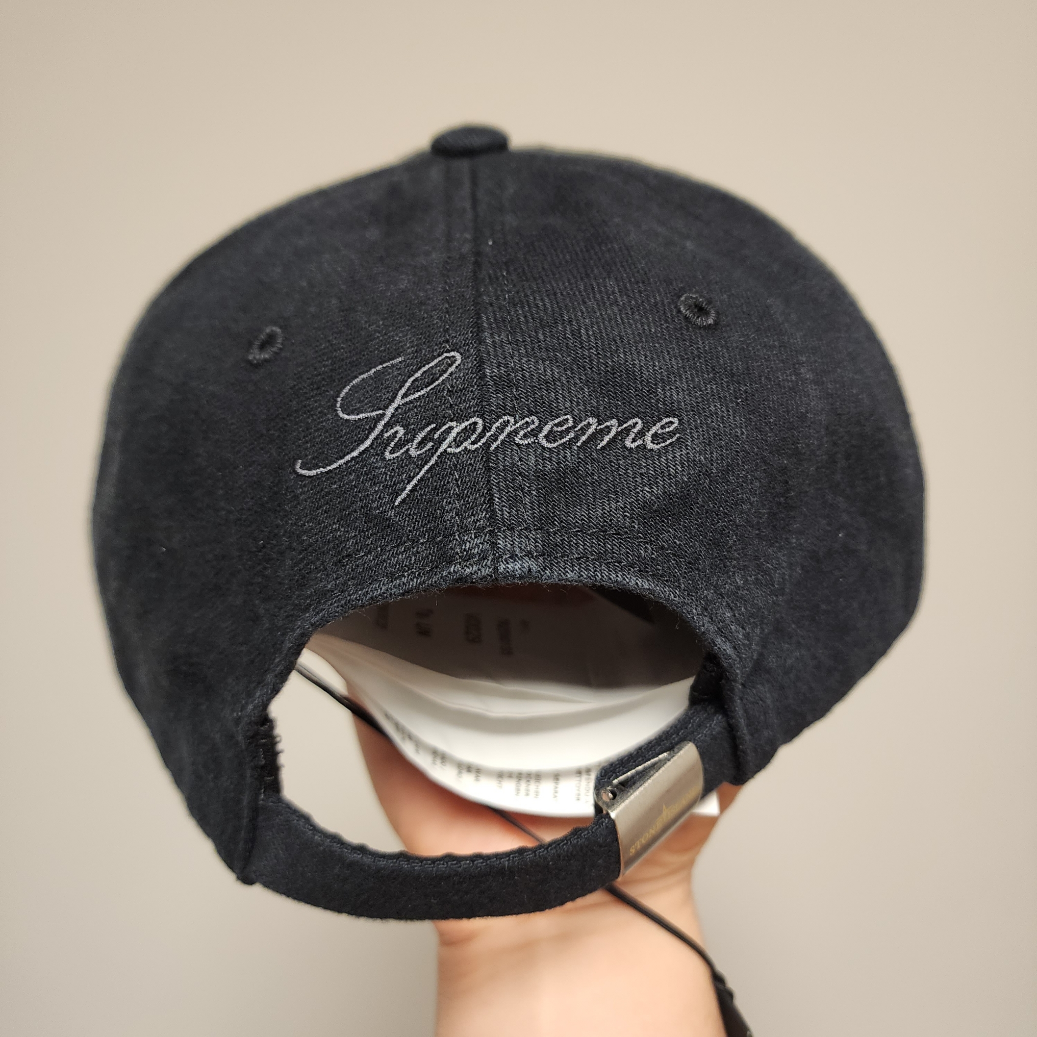 Supreme x Stone Island Denim 6-Panel Black - 23FW 착용 스타일 - 2