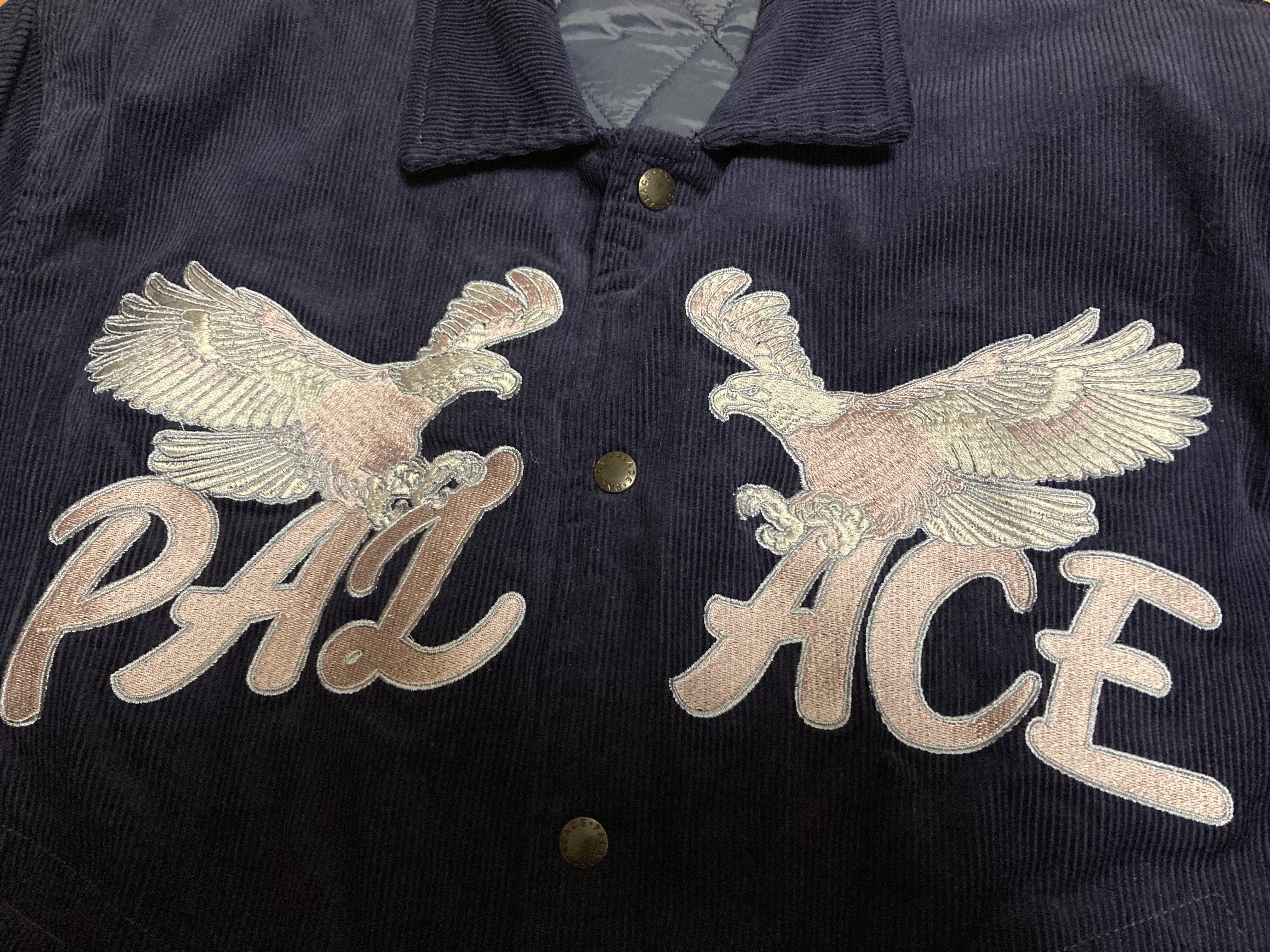 Palace Double Dragon Tour Jacket Navy - 22FW 착용 스타일 - 2