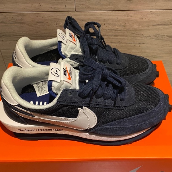 Nike x Sacai x Fragment LDWaffle Blackened Blue 착용 스타일 - 2
