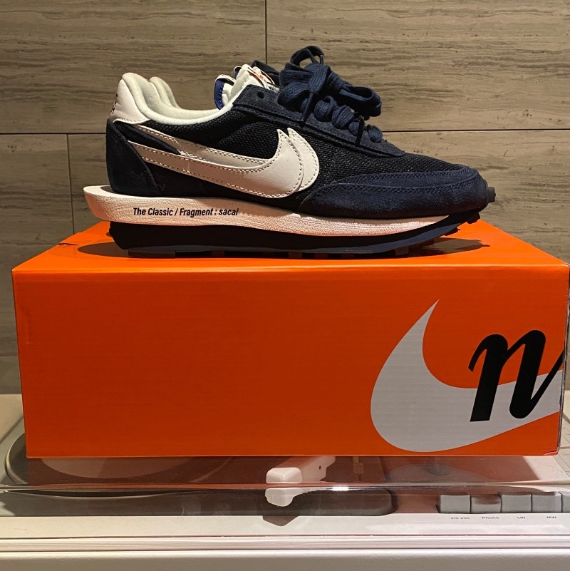 Nike x Sacai x Fragment LDWaffle Blackened Blue 착용 스타일 - 1