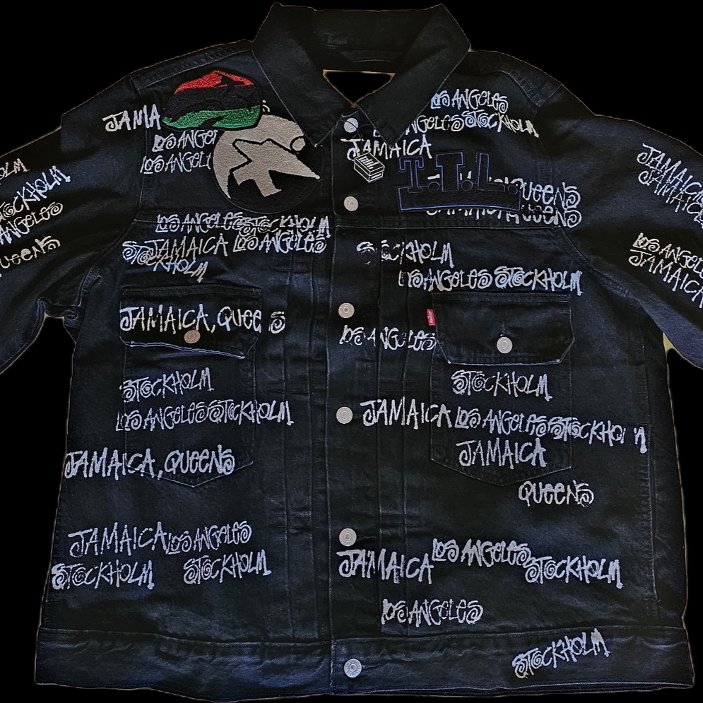 Stussy x Our Legacy x Denim Tears TTL Denim Jacket Black 착용 스타일 - 2