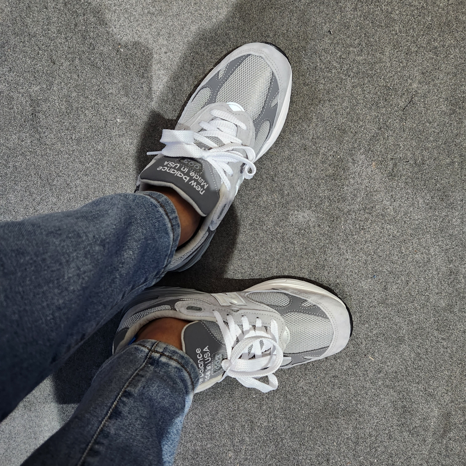 New Balance 993 Made in USA Grey - D Standard 착용 스타일