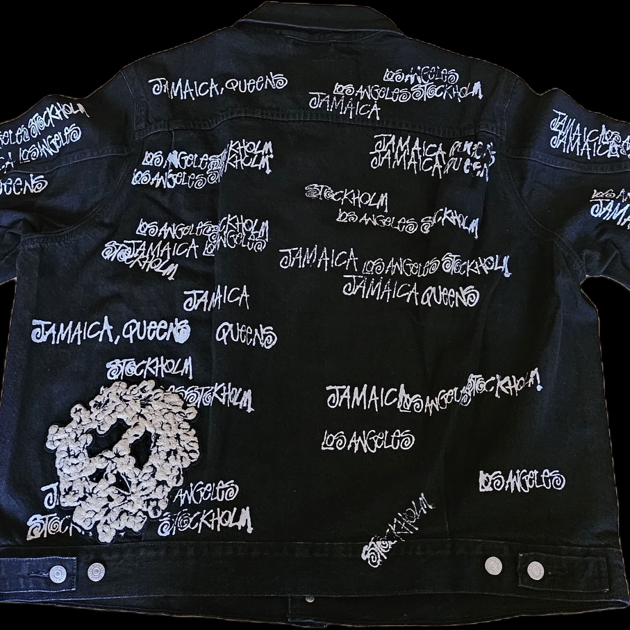 Stussy x Our Legacy x Denim Tears TTL Denim Jacket Black 착용 스타일 - 5