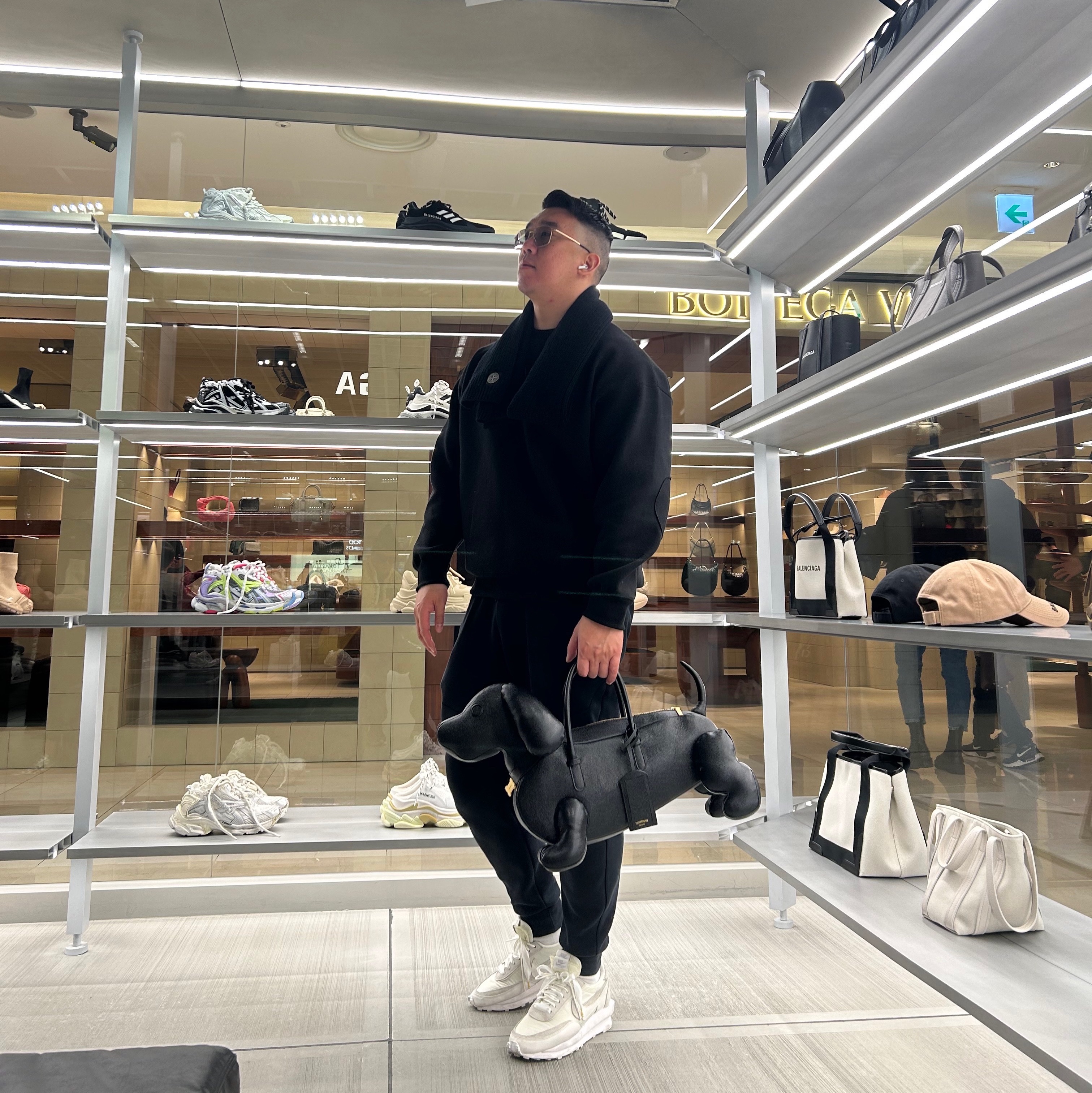 Nike x Sacai x Fragment LDWaffle Light Smoke Grey, Nike x Sacai VaporWaffle White and Gum 착용 스타일 - 2