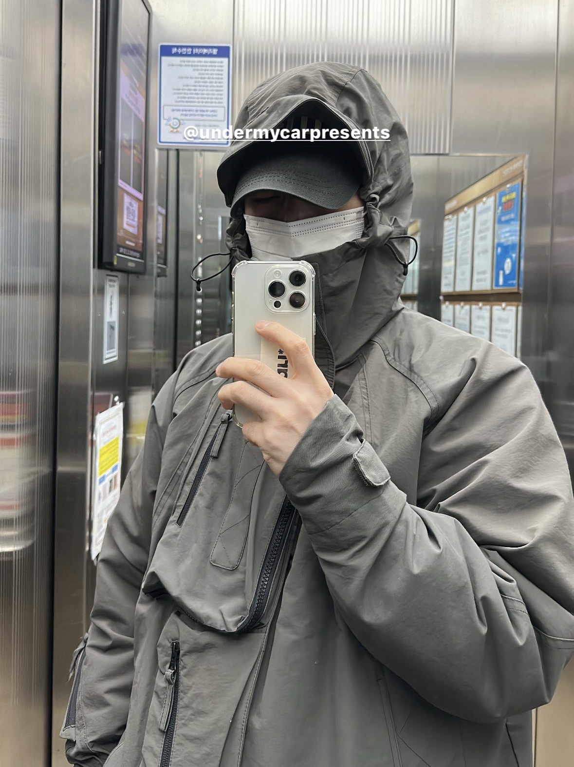 Undermycar Rikan Multi Pocket Casual Jacket Phantom - 21FW, Undermycar Rikan Multi Pocket Casual Jacket London Fog - 21FW 착용 스타일