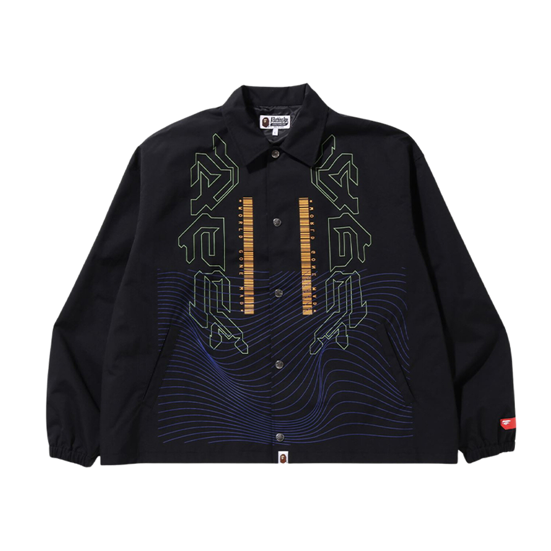 BAPE Multi Graphic Relaxed Fit Coach Jacket Black 상세 이미지 1