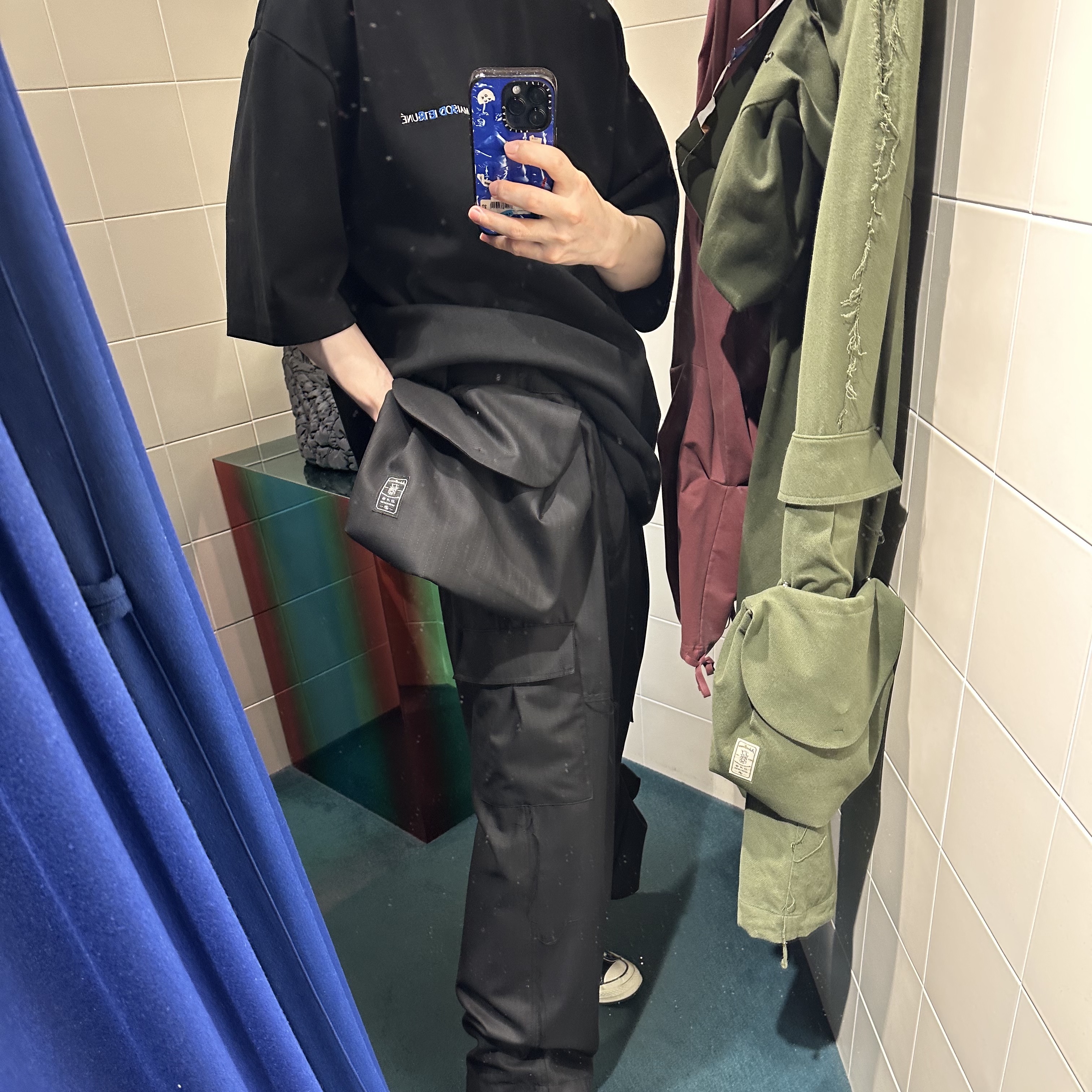 Ader Error Tard Cargo Pants Noir 착용 스타일
