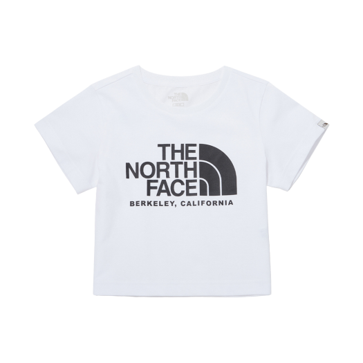 (W) 노스페이스 서프 크롭 숏슬리브 라운드 티셔츠 화이트