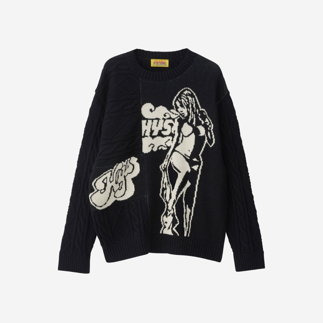 (W) Hysteric Glamour Hysteric Times Jacquard Oversized Sweater Black 상세 이미지 1