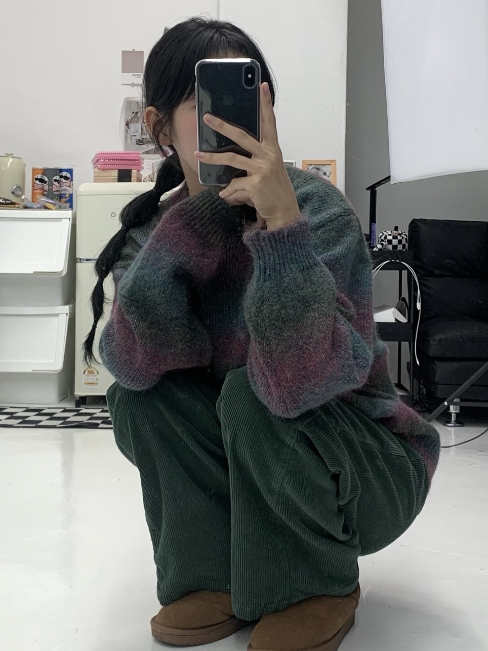 (W) UGG Classic Mini II Boots Chestnut 착용 스타일 - 1