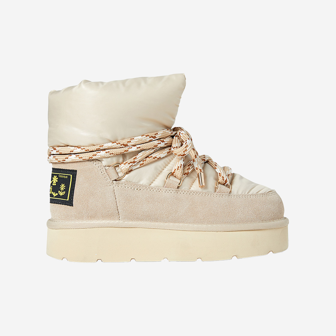 마르디메크르디 레폼프 우먼 럼플리에 부츠 아이보리