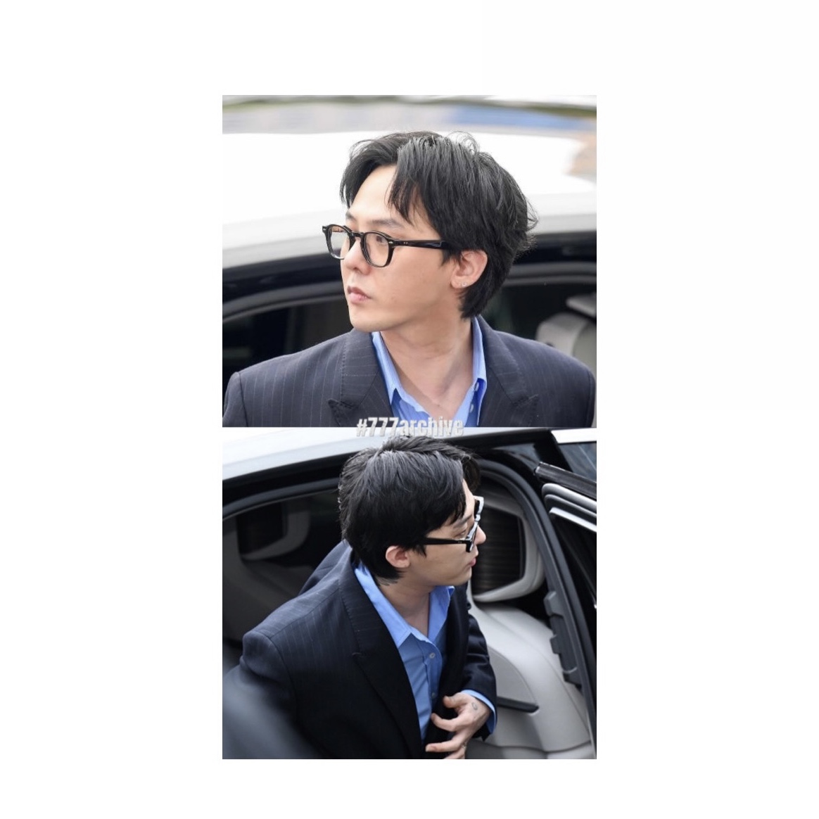 Jacques Marie Mage Zephirin 47 Blue Lenses Noir 3 착용 스타일 - 2