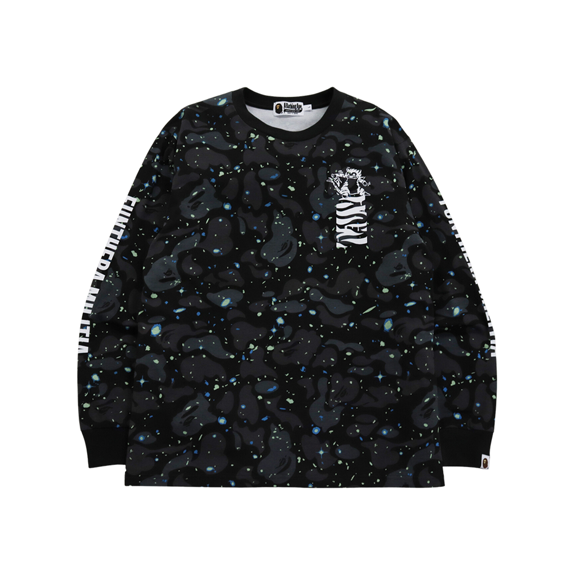 BAPE Space Camo Tiger L/S T-Shirt Black 상세 이미지 1