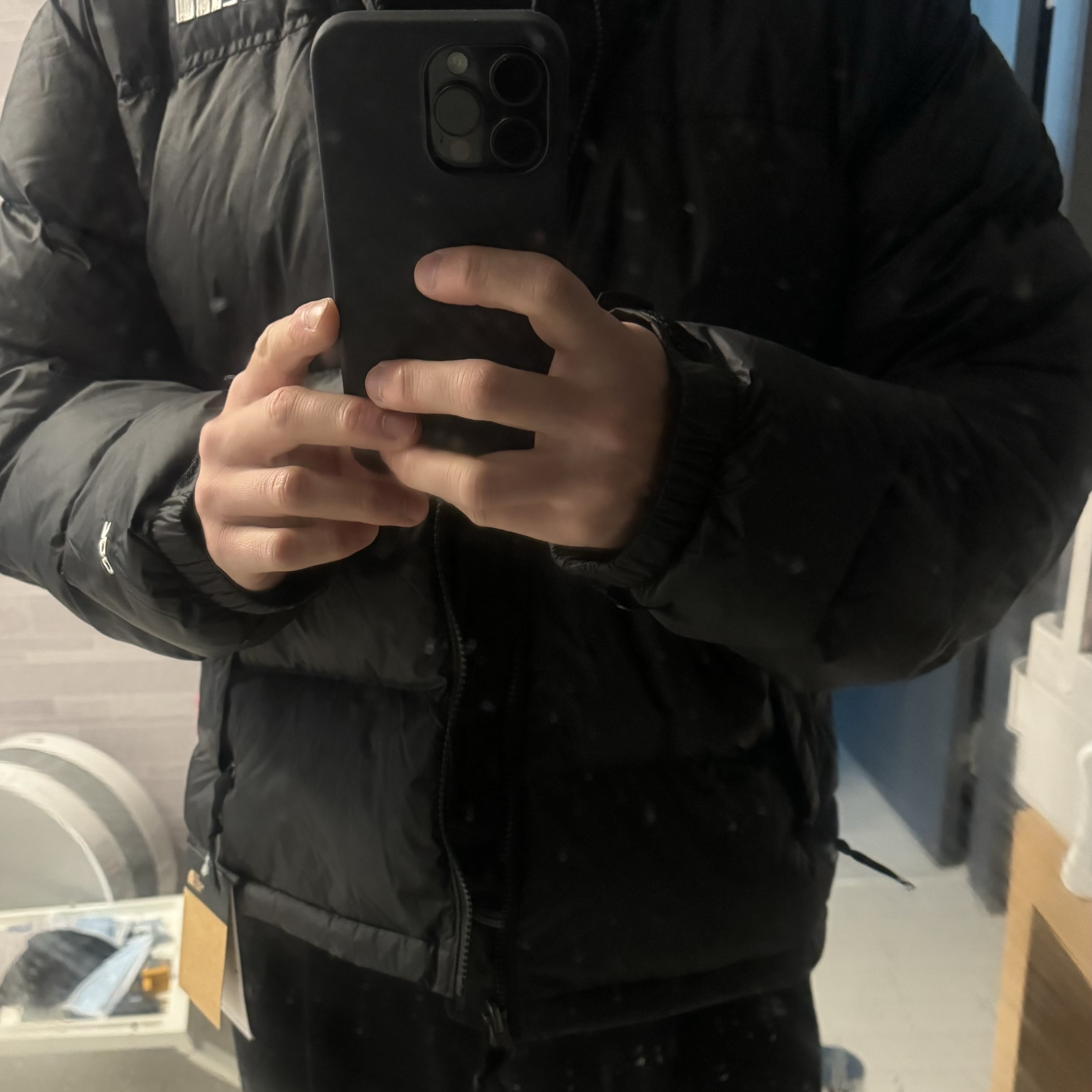 The North Face 1996 Retro Nuptse Down Jacket TNF Black 착용 스타일