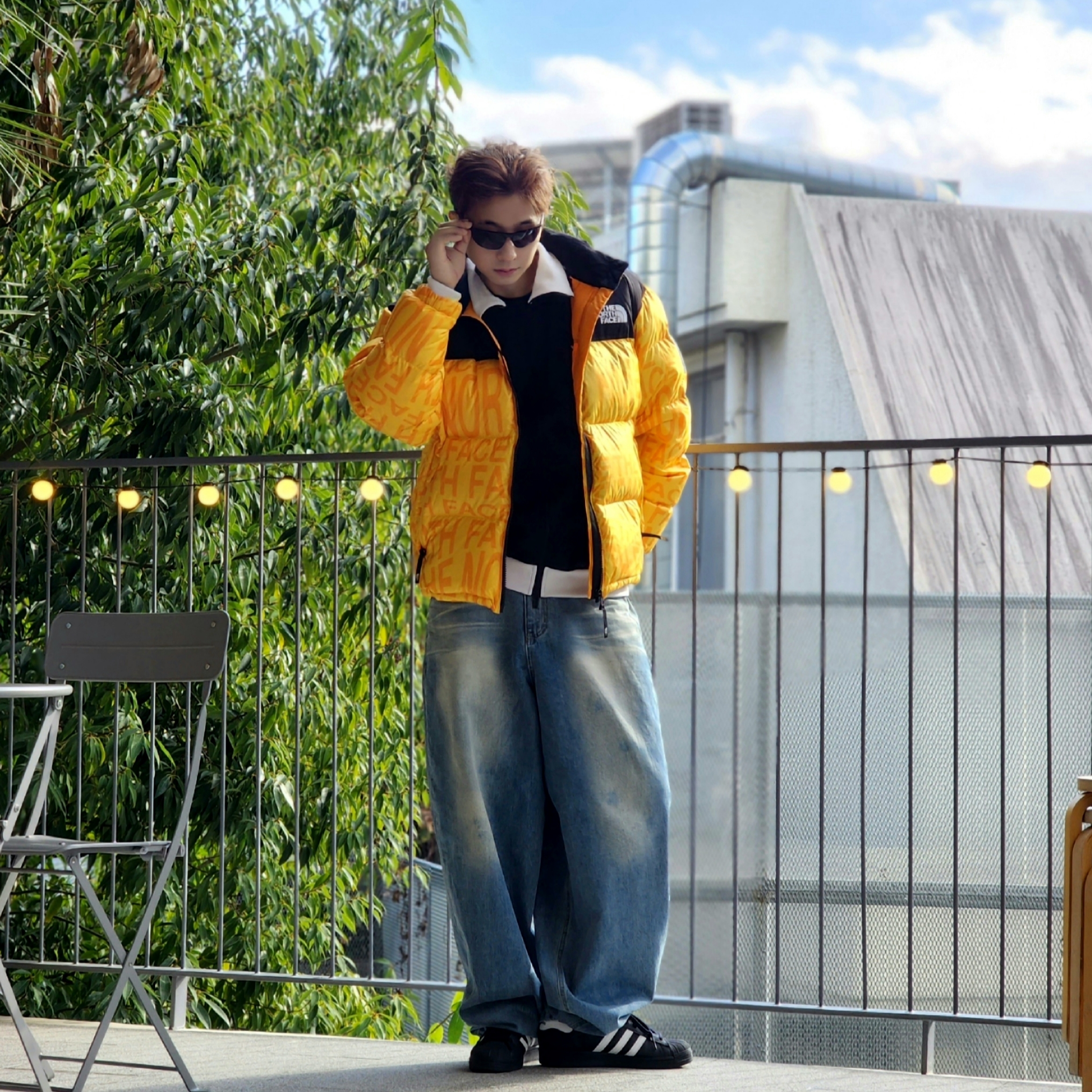 The North Face White Label Novelty Nuptse Down Jacket P Yellow, Adidas Superstar Core Black White 착용 스타일 - 1