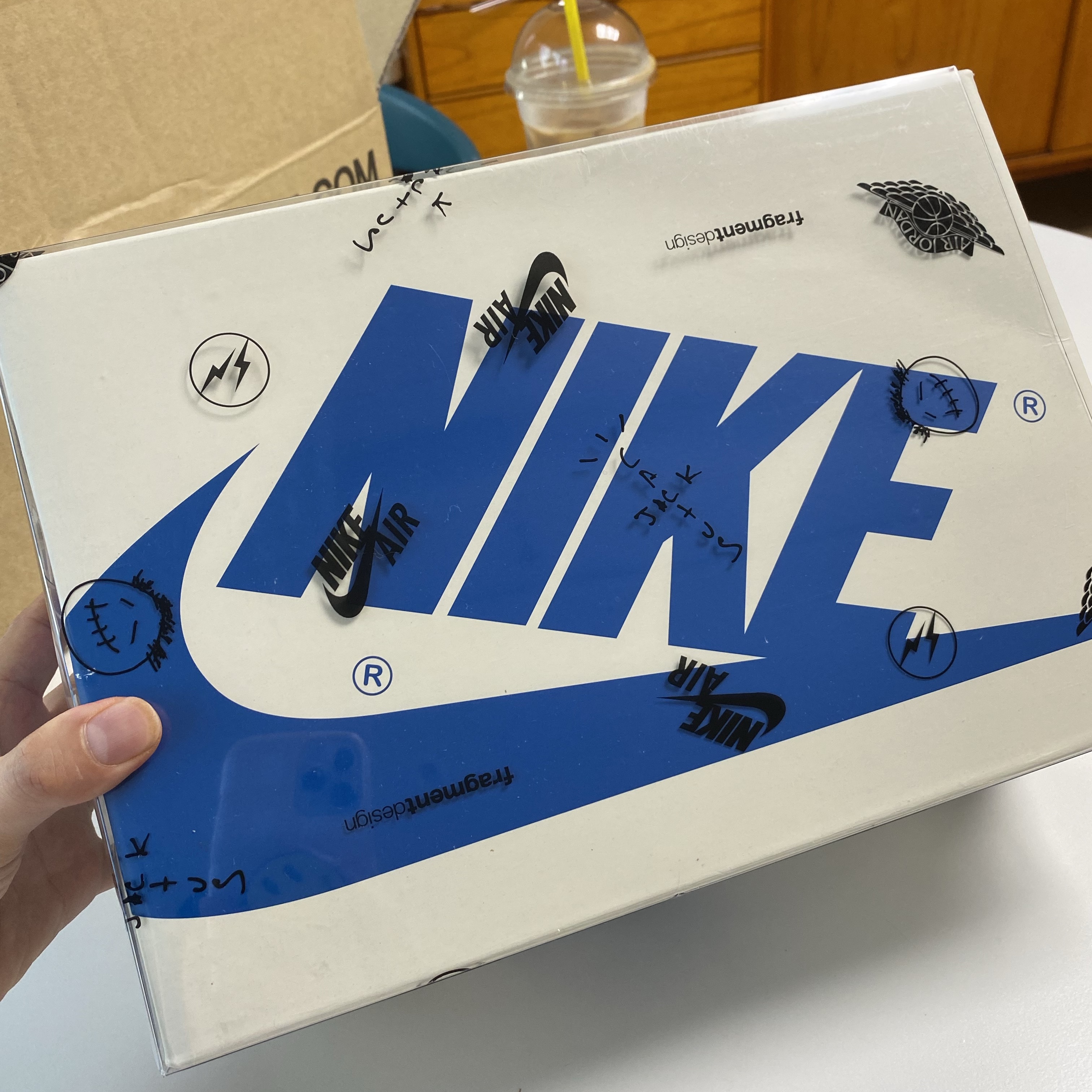 Jordan 1 x Travis Scott x Fragment Retro Low OG SP Military Blue 착용 스타일 - 2