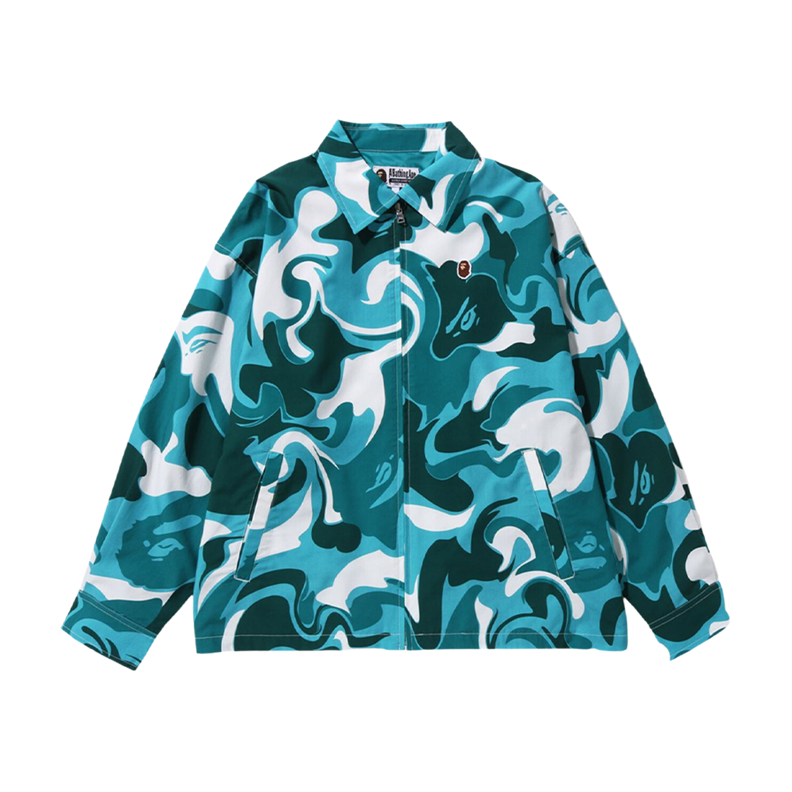 (W) BAPE Marble Camo Oversized Zip Jacket Mint 상세 이미지 1