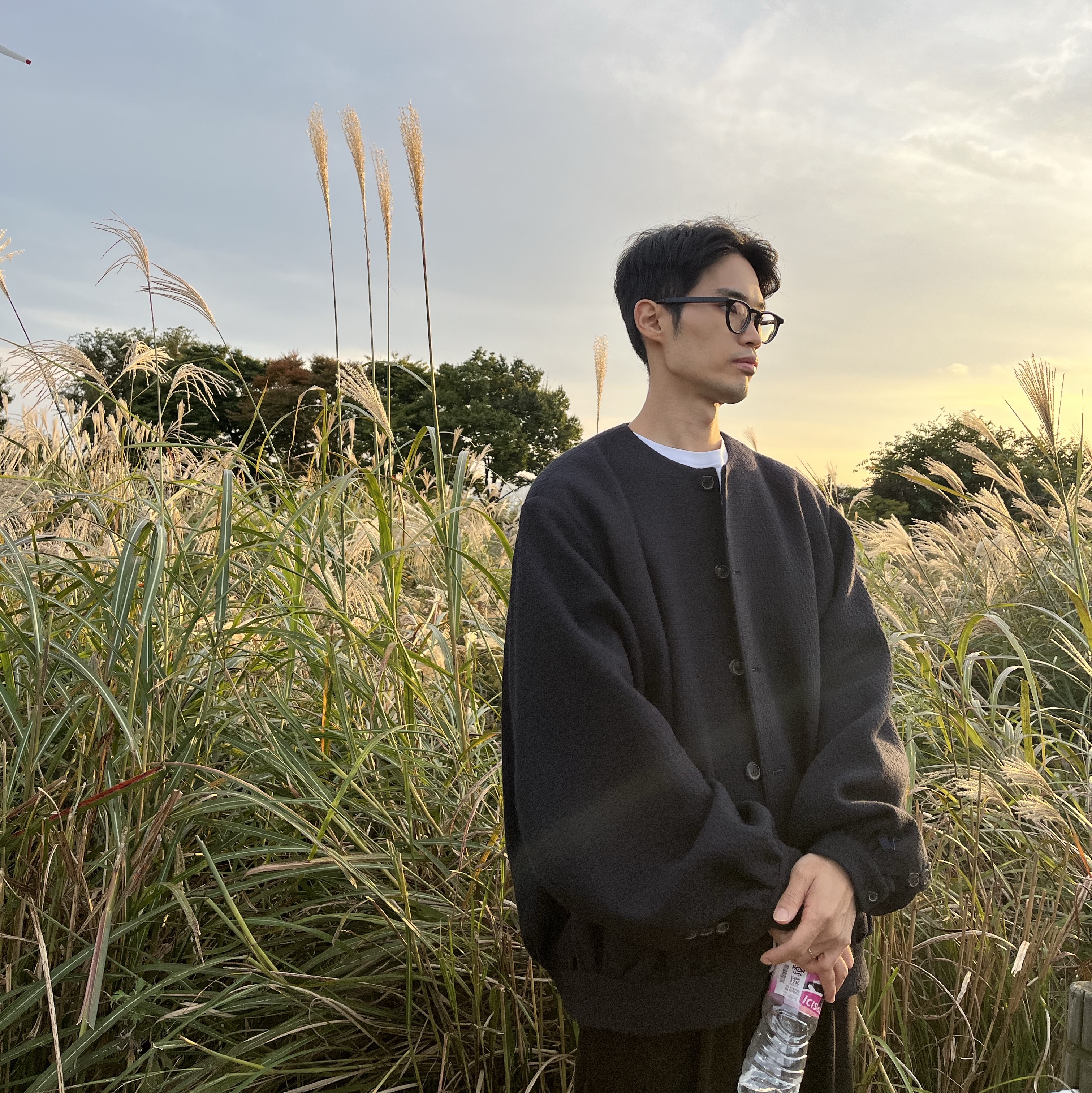 Ader Error Atte Jacket Noir, Gentle Monster x Maison Margiela MM009S Clear Black 착용 스타일