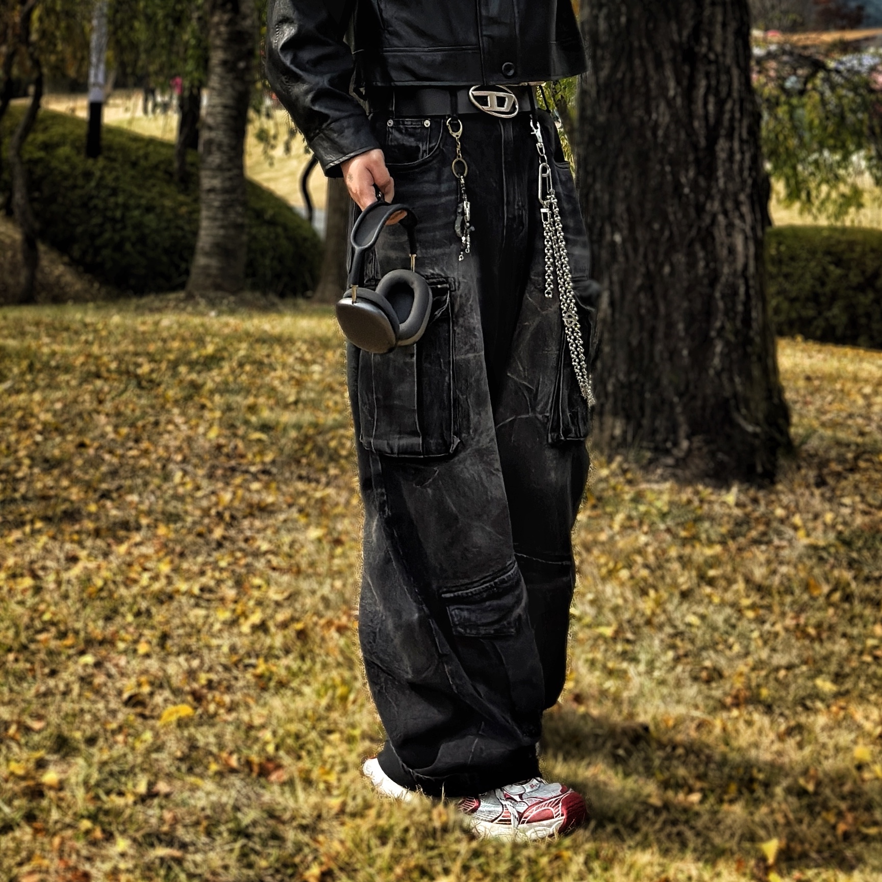 Balenciaga 3XL Sneakers White Red, Diesel B-1DR Leather Belt with D Buckle Black 착용 스타일 - 3