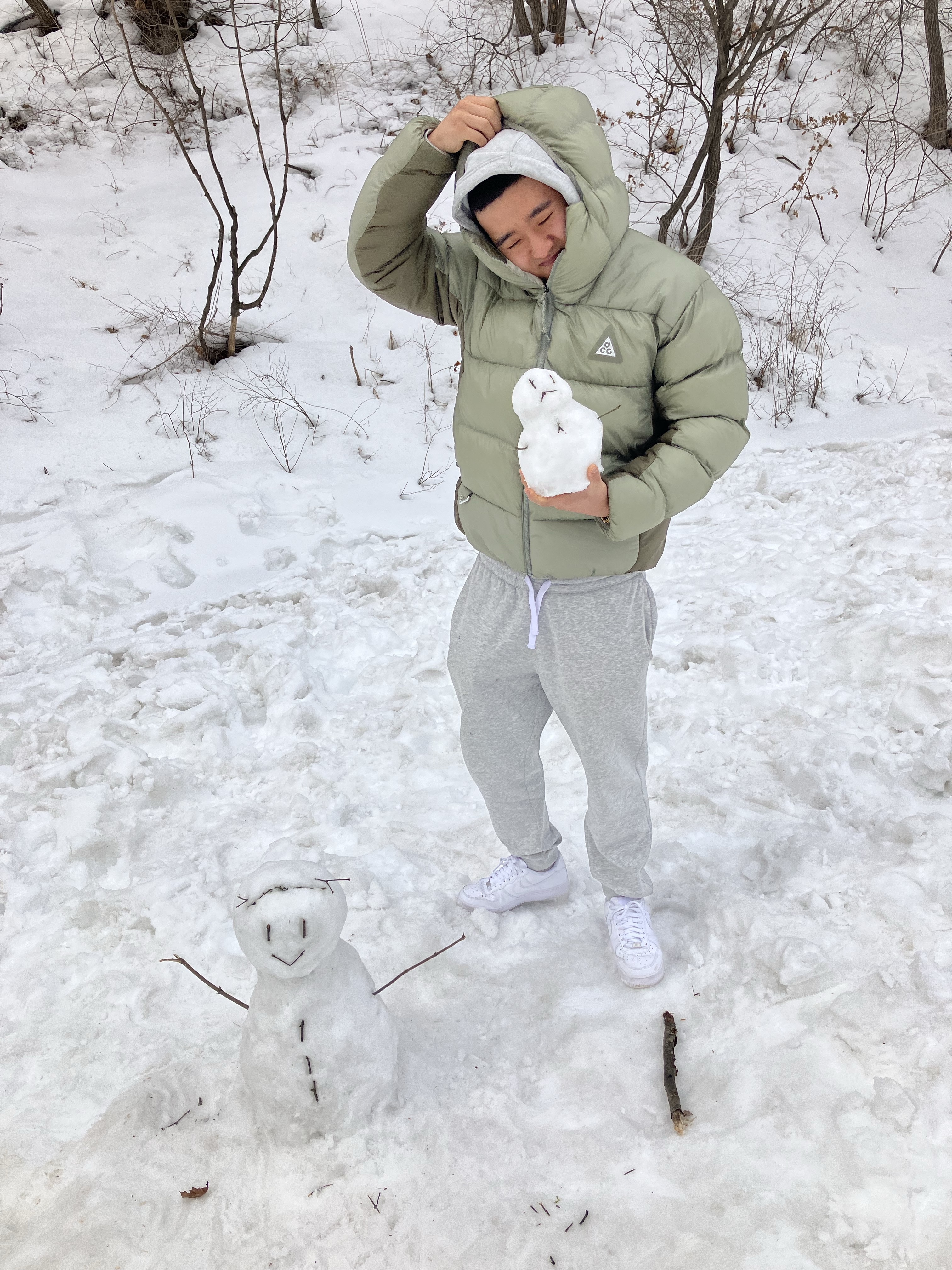 Nike ACG Therma-Fit ADV Lunar Lake Puffer Jacket Light Army - Asia 착용 스타일