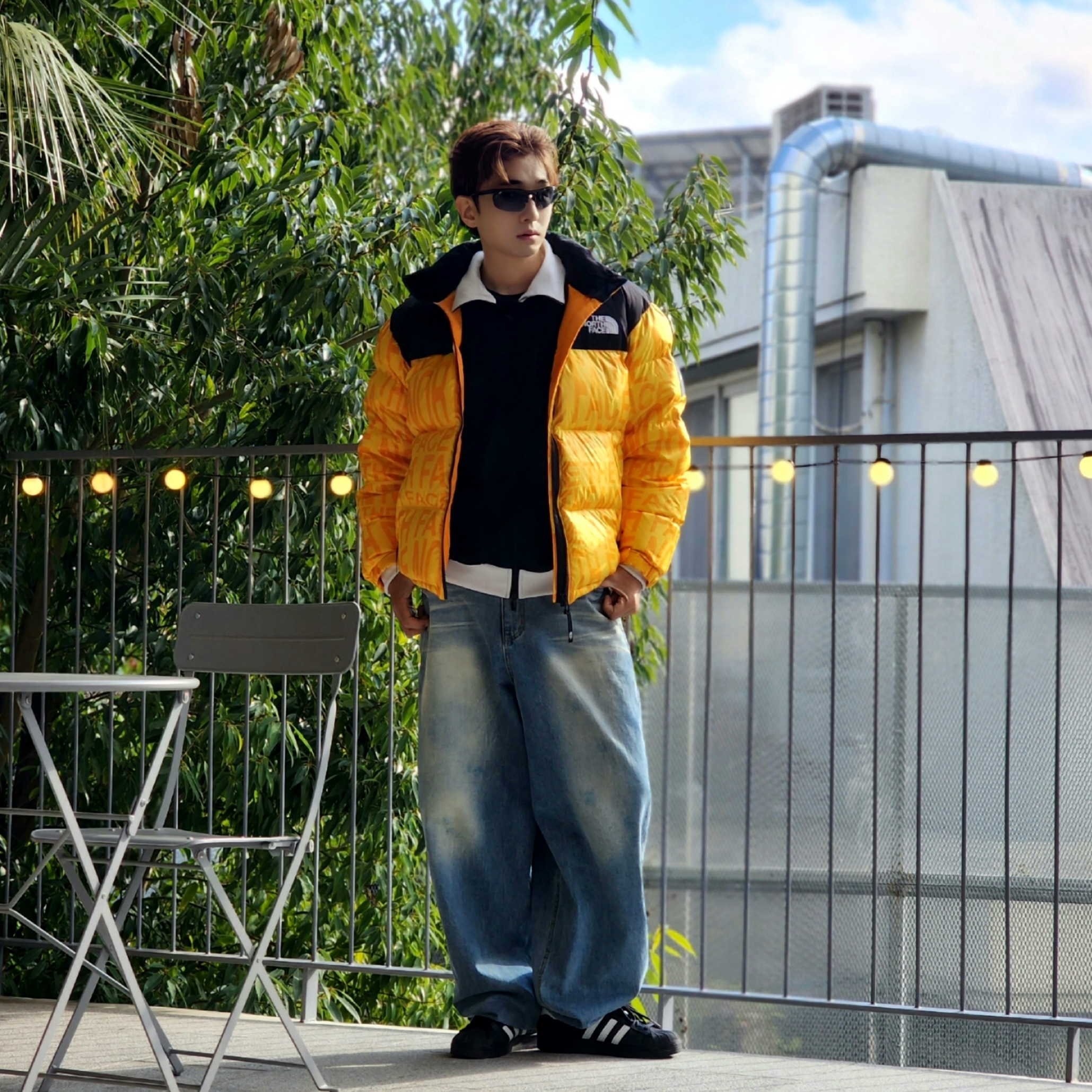The North Face White Label Novelty Nuptse Down Jacket P Yellow, Adidas Superstar Core Black White 착용 스타일 - 3