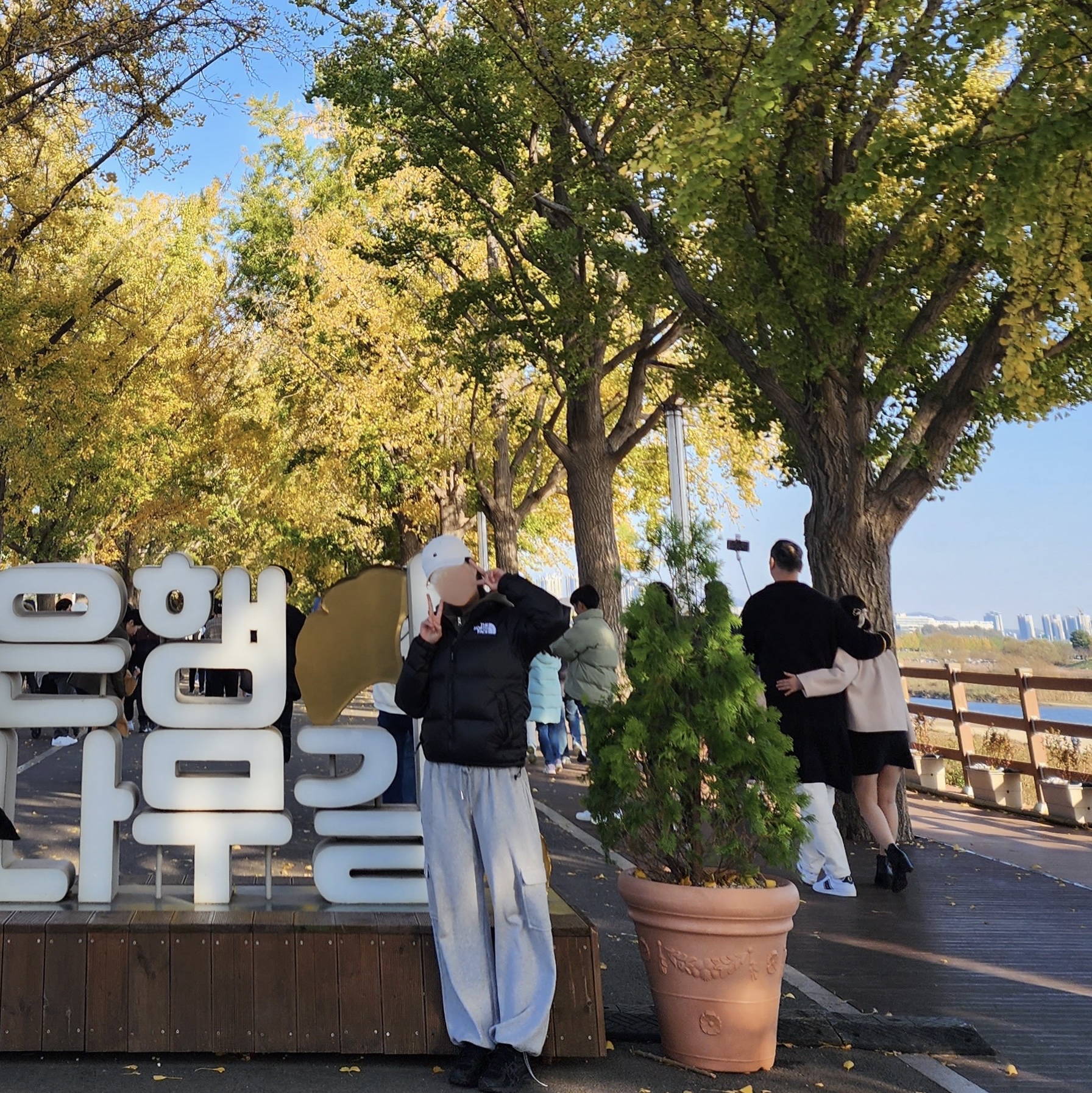 (W) The North Face 1996 Eco Nuptse Jacket Black, (W) Asics Jog 100 T Black - 2E Extra Wide 착용 스타일