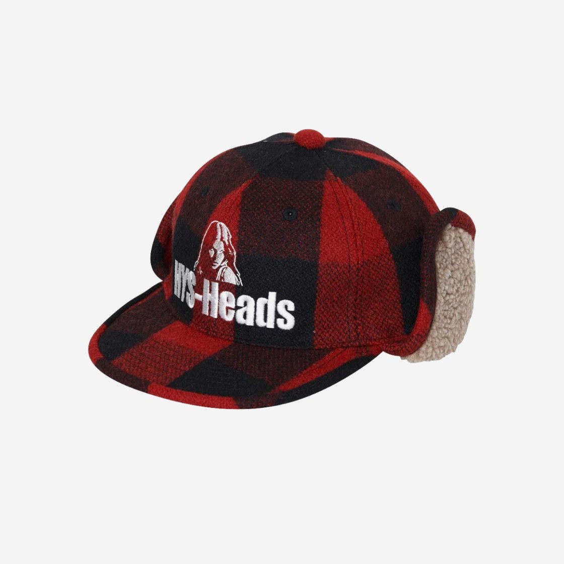 Hysteric Glamour HYS Heads Embroidery Flight Cap Red Multicolor 상세 이미지 1