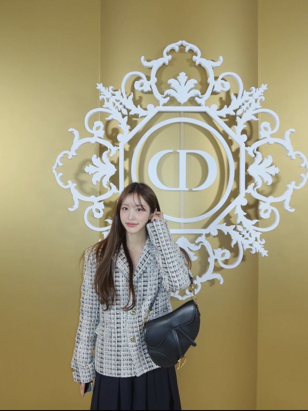 Dior Saddle Bag Grained Calfskin Black 착용 스타일