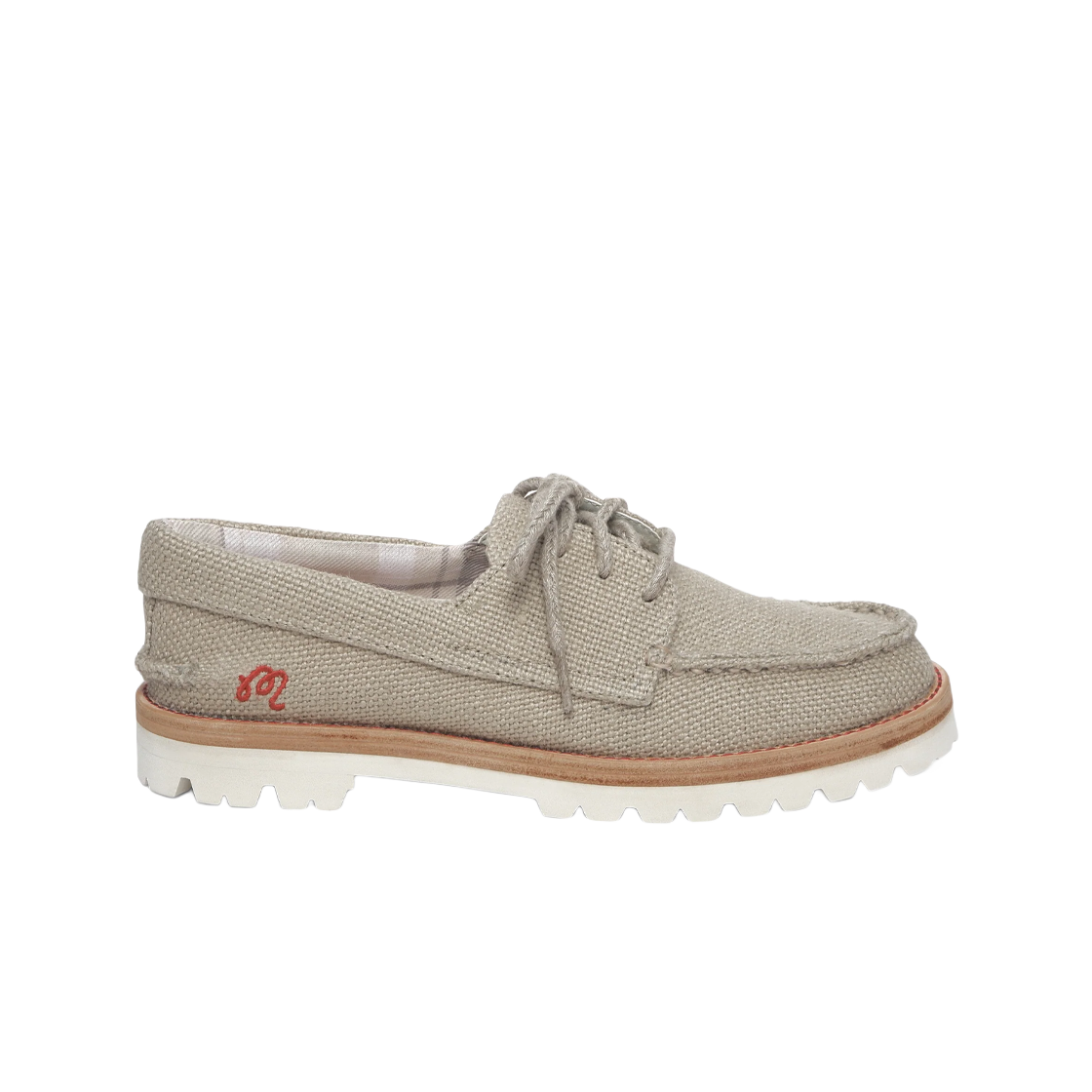 (W) Malbon Golf x Sperry Vibram Lug 3-Eye Boat Shoe Hemp Tan 상세 이미지 1