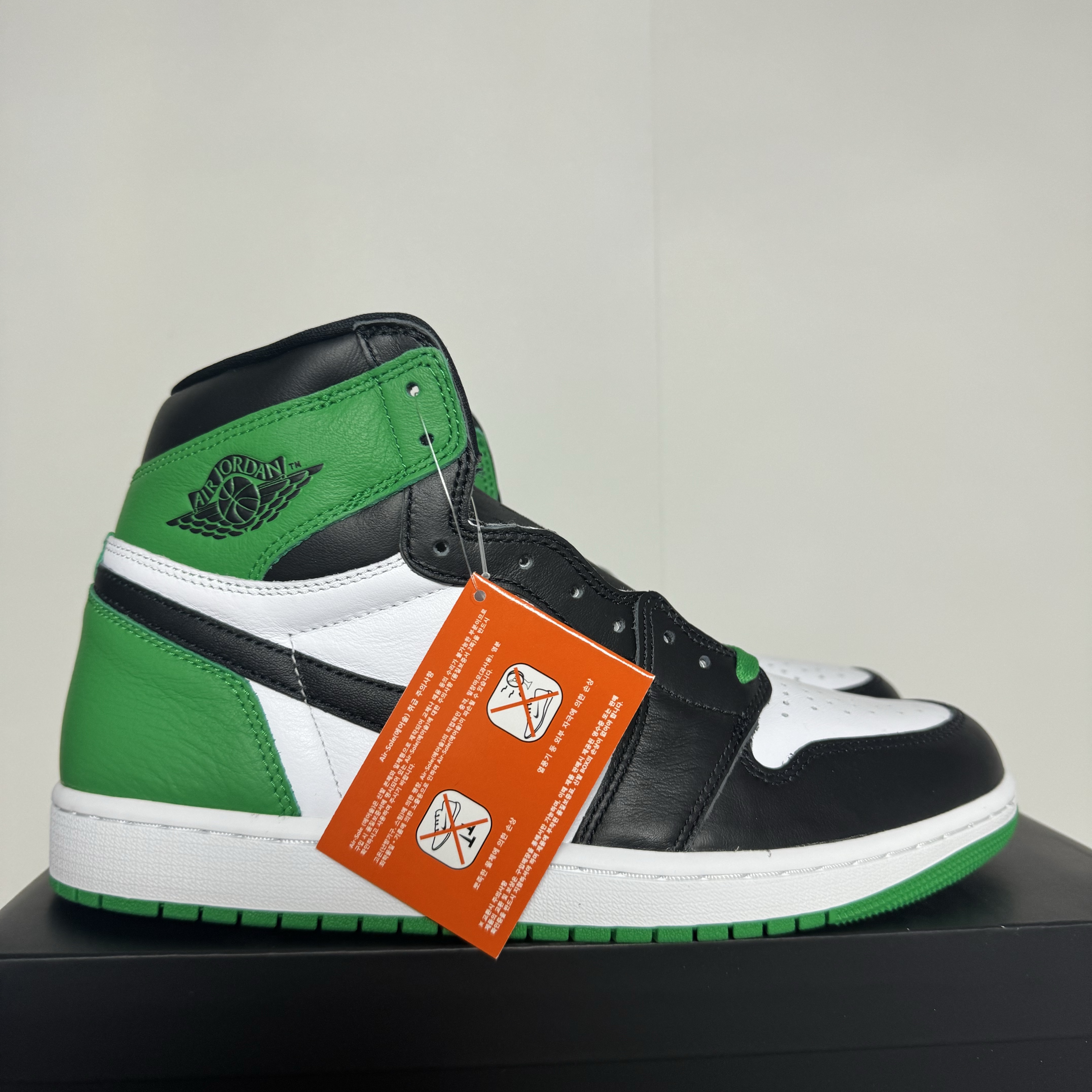 Jordan 1 Retro High OG Black and Lucky Green 착용 스타일
